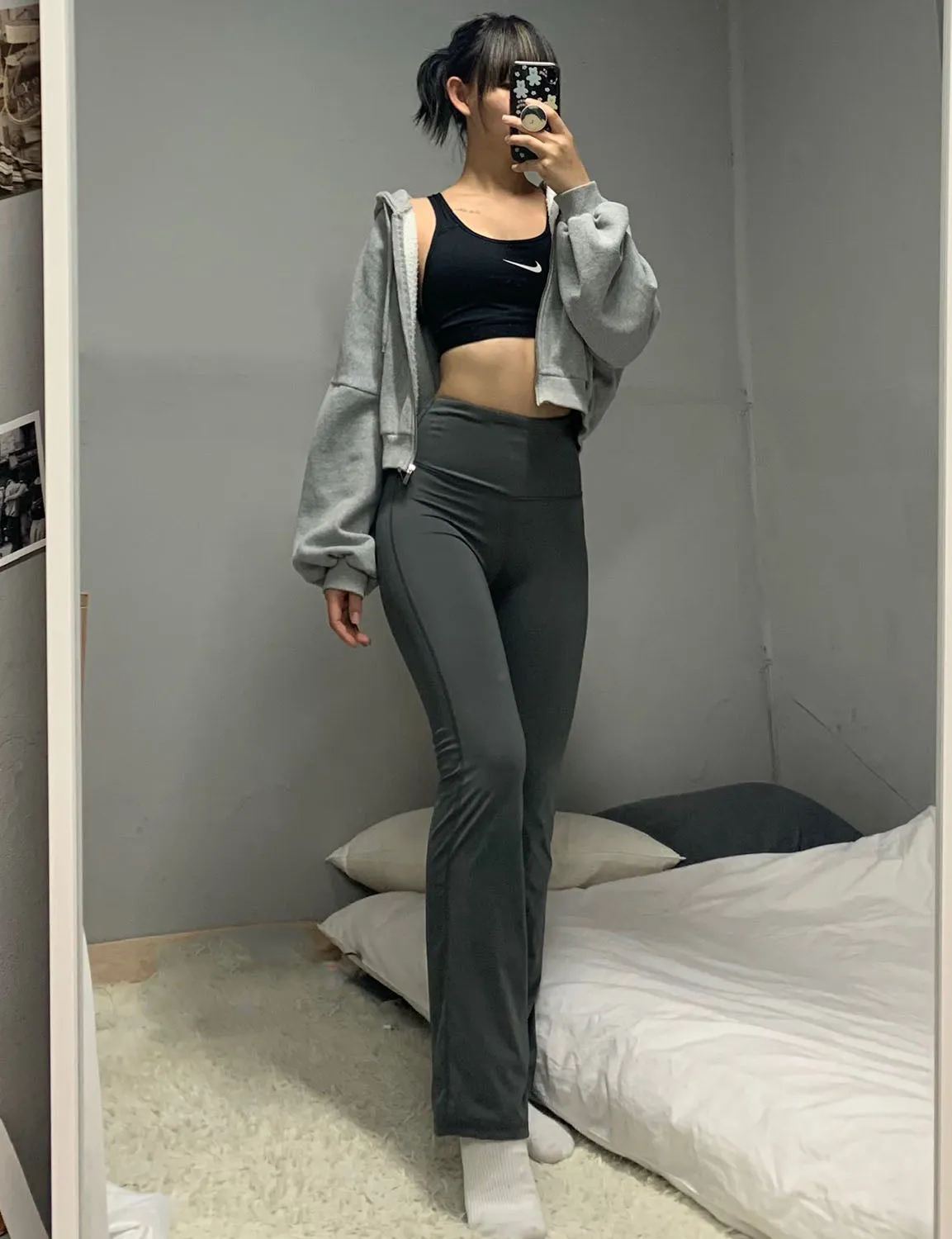 29" 31" 33" 35" 37" High Waist Bootcut Leggings Shadowcharcoal ins_Tall Size
