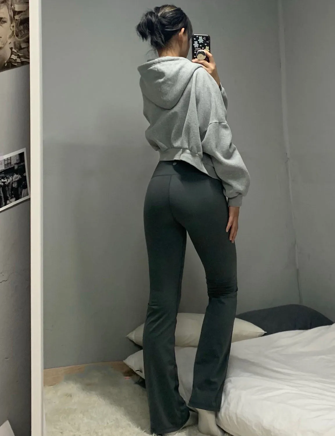 29" 31" 33" 35" 37" High Waist Bootcut Leggings Shadowcharcoal ins_Tall Size