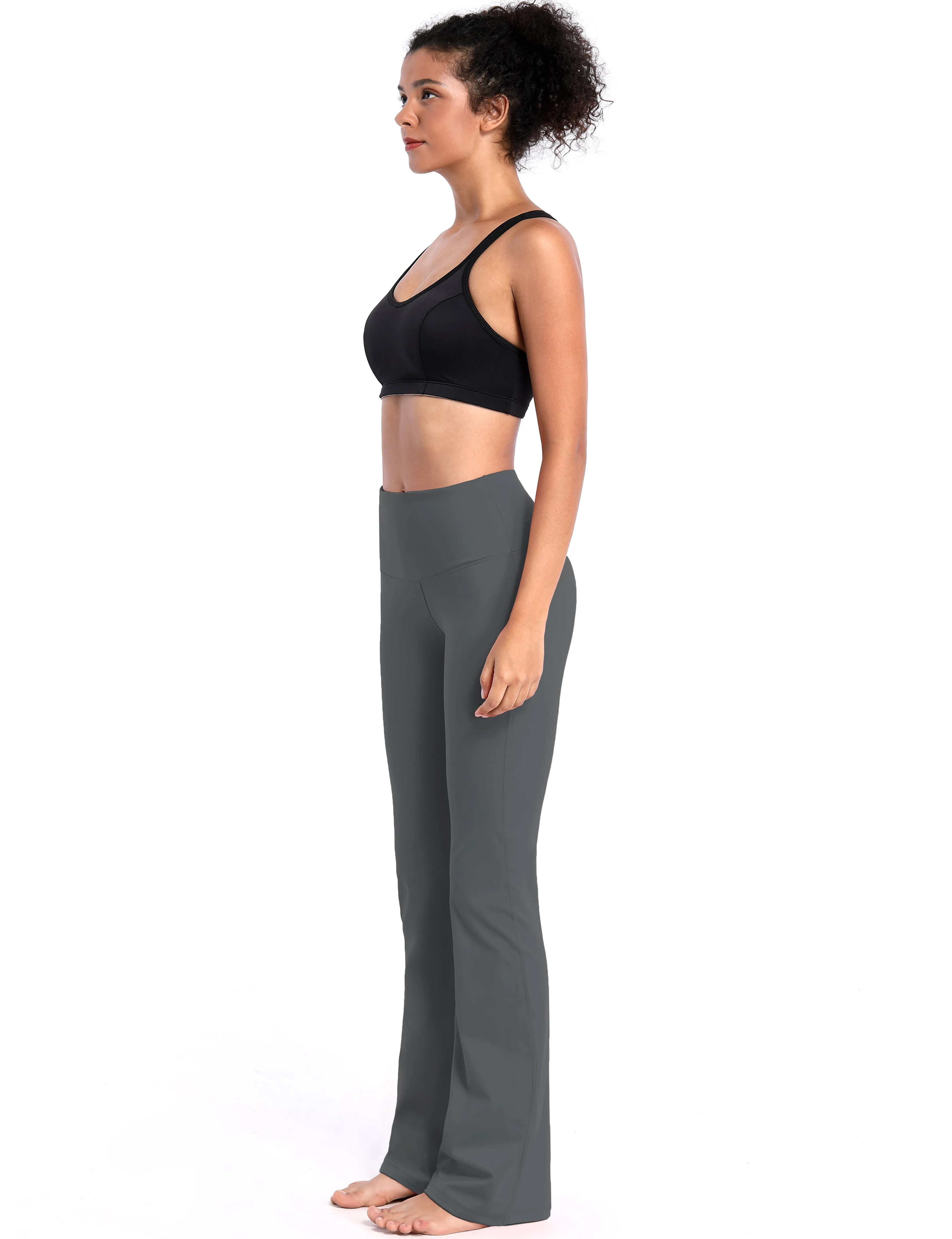 29" 31" 33" 35" 37" High Waist Bootcut Leggings Shadowcharcoal_yogastudio