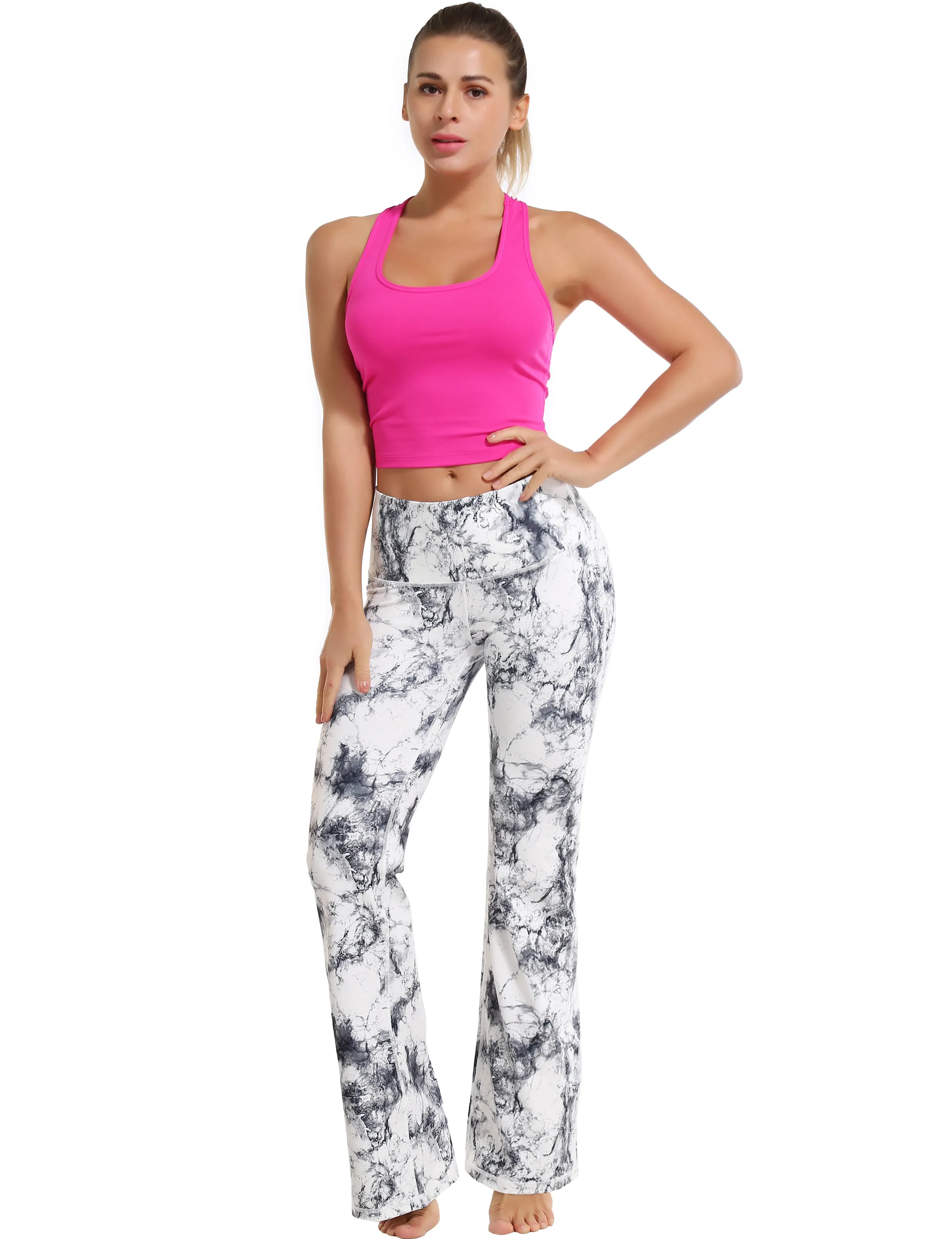 29" 31" 33" 35" 37" High Waist Printed Bootcut Leggings Arabescato_Golf
