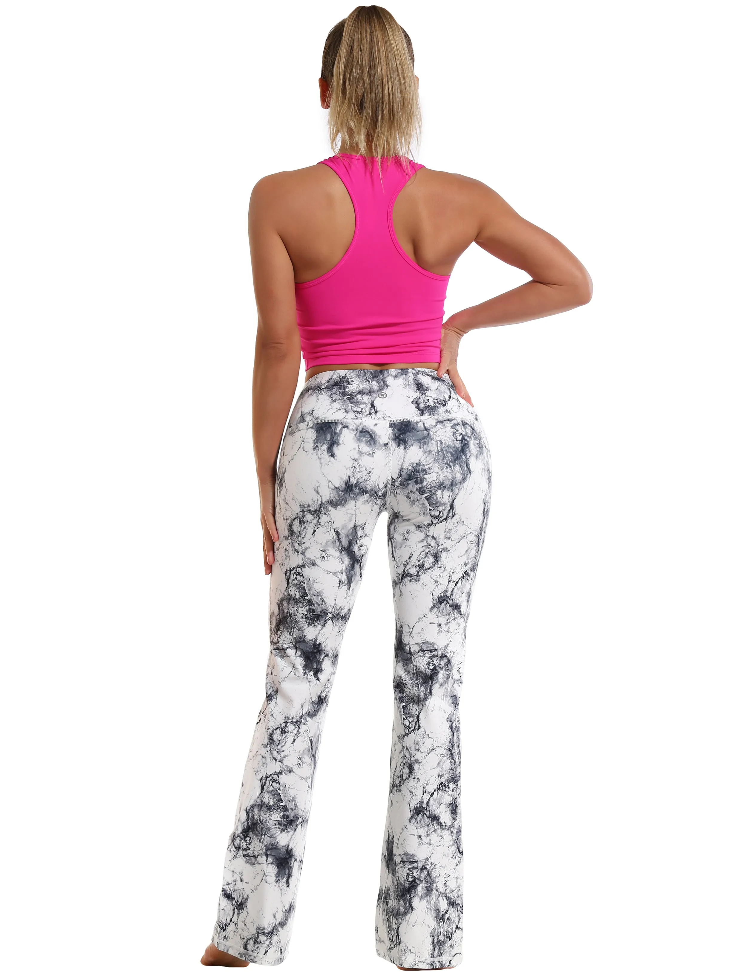 29" 31" 33" 35" 37" High Waist Printed Bootcut Leggings Arabescato_Golf