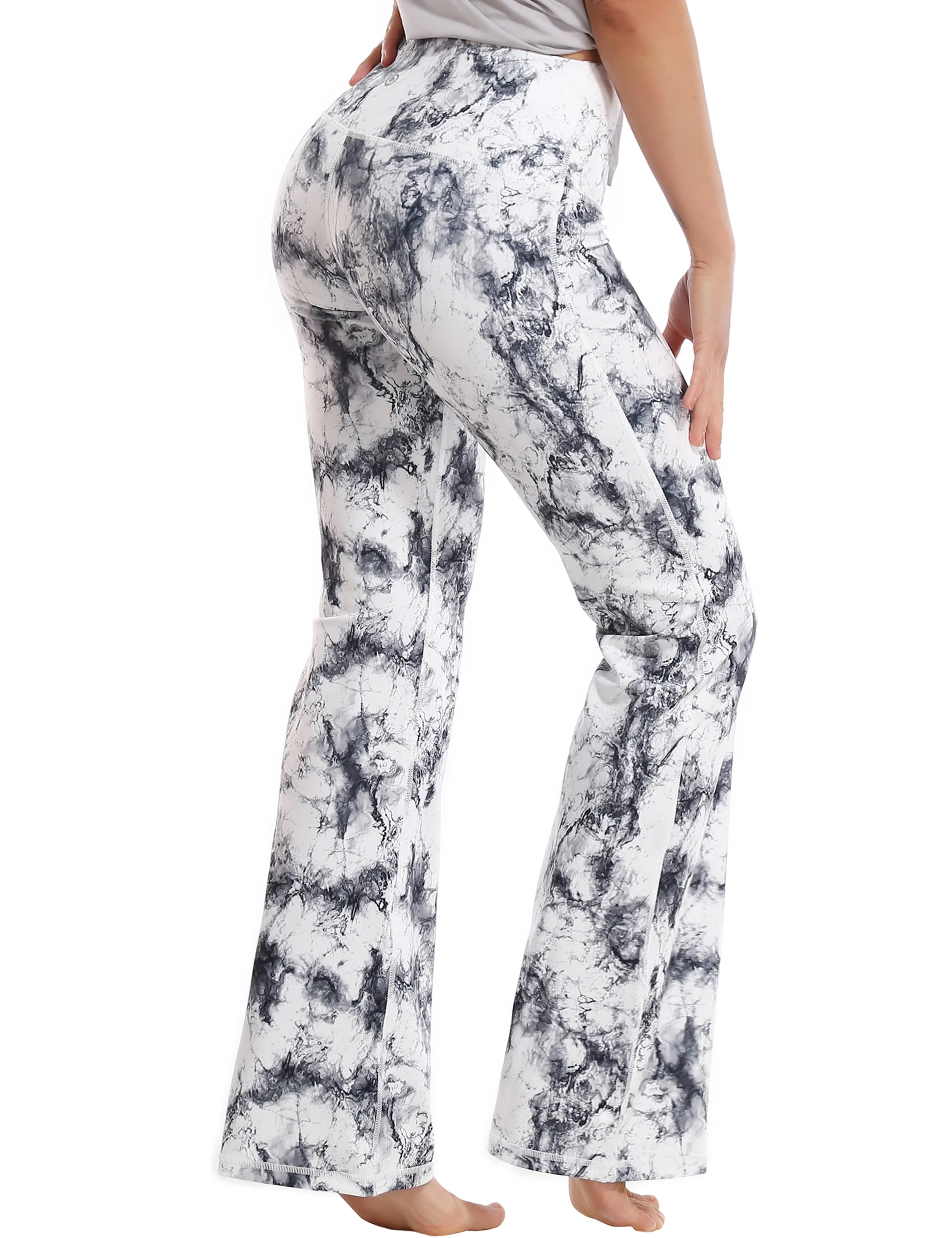 29" 31" 33" 35" 37" High Waist Printed Bootcut Leggings Arabescato_Golf
