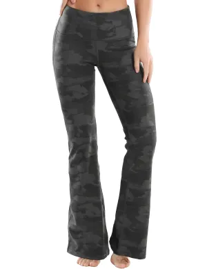 29" 31" 33" 35" 37" High Waist Printed Bootcut Leggings dimgray brushcamo_Pilates