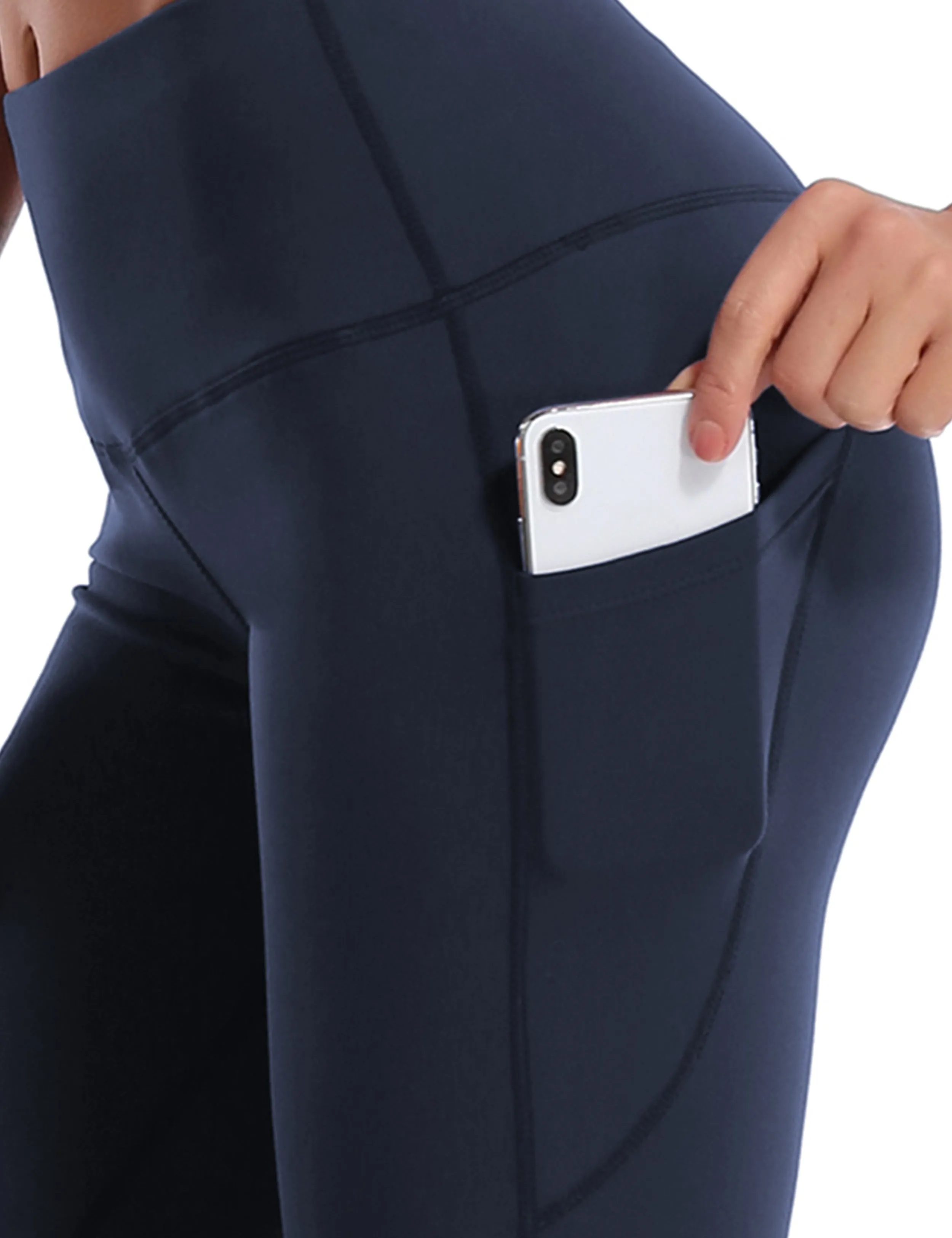 29" 31" 33" 35" 37"  Side Pockets Bootcut Leggings darknavy_Jogging