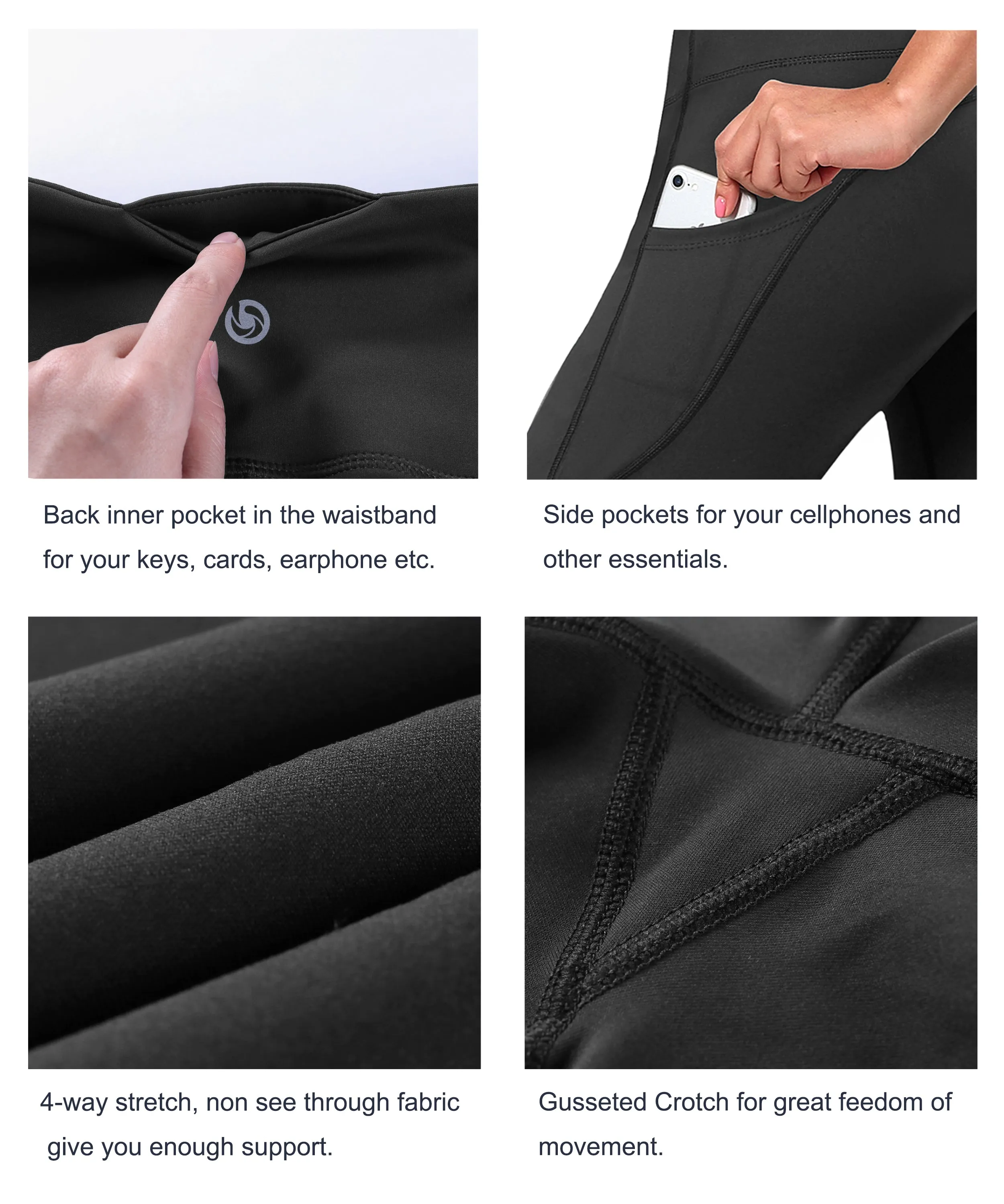 29" 31" 33" 35" 37"  Side Pockets Bootcut Leggings irongrey_Gym