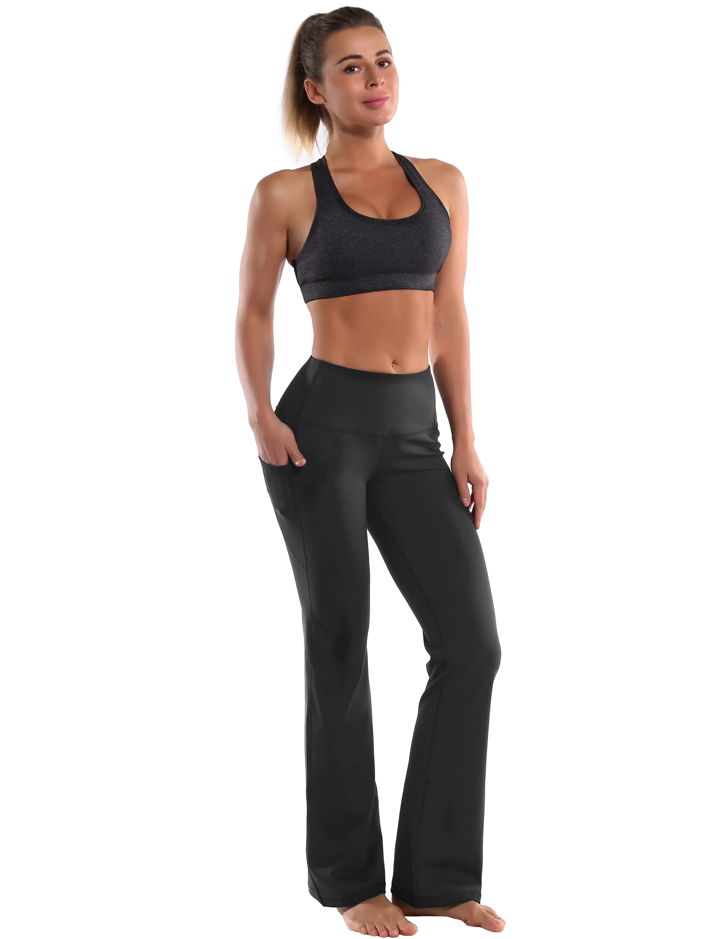 29" 31" 33" 35" 37"  Side Pockets Bootcut Leggings irongrey_Tall Size