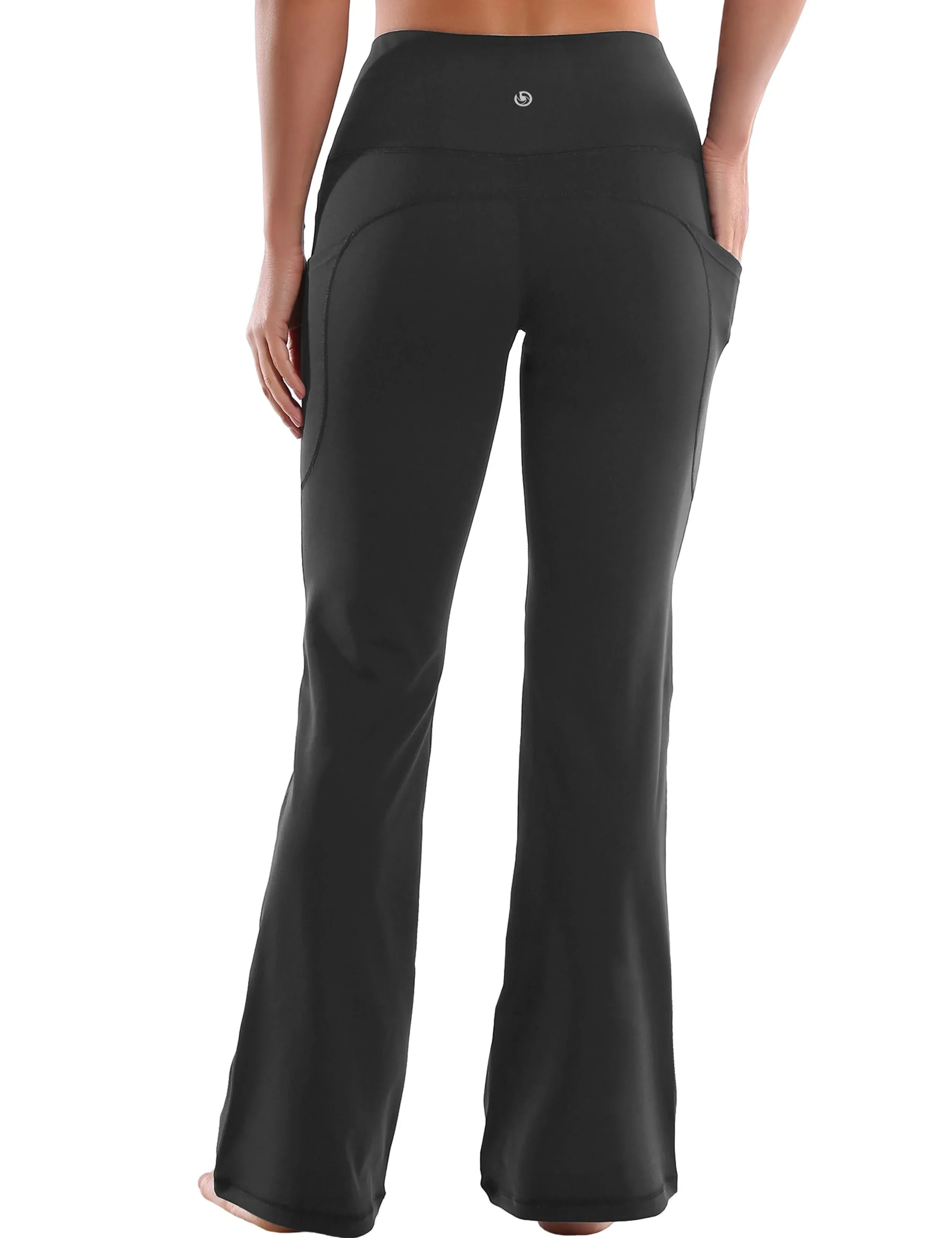 29" 31" 33" 35" 37"  Side Pockets Bootcut Leggings irongrey_yogastudio