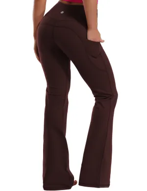 29" 31" 33" 35" 37"  Side Pockets Bootcut Leggings mahoganymaroon_Tall Size