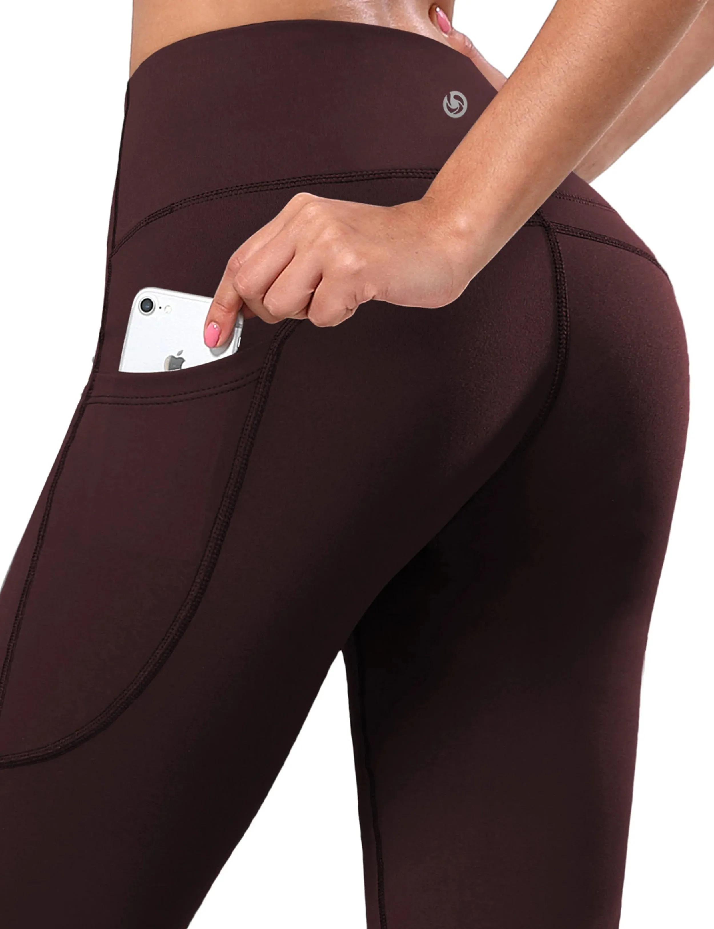29" 31" 33" 35" 37"  Side Pockets Bootcut Leggings mahoganymaroon_yogastudio
