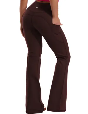 29" 31" 33" 35" 37"  Side Pockets Bootcut Leggings mahoganymaroon_yogastudio