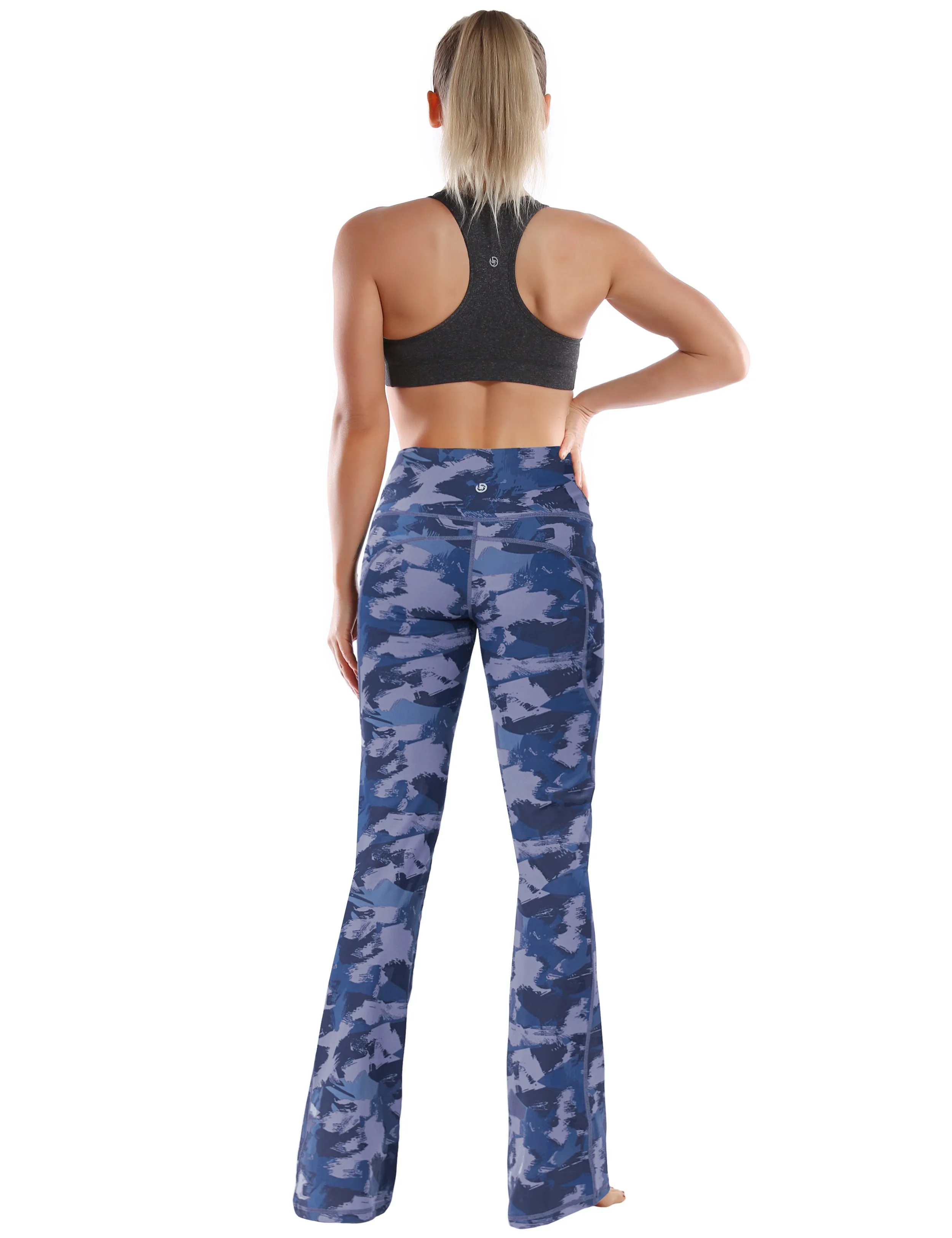 29" 31" 33" 35" 37"  Side Pockets Bootcut Leggings navy brushcamo_Golf
