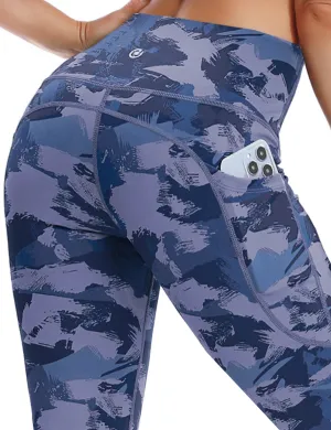 29" 31" 33" 35" 37"  Side Pockets Bootcut Leggings navy brushcamo_Pilates