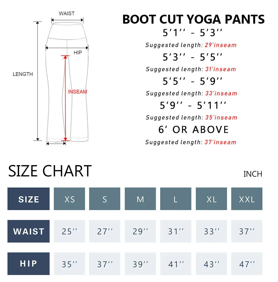 29" 31" 33" 35" 37"  Side Pockets Bootcut Leggings purplishblue_Gym