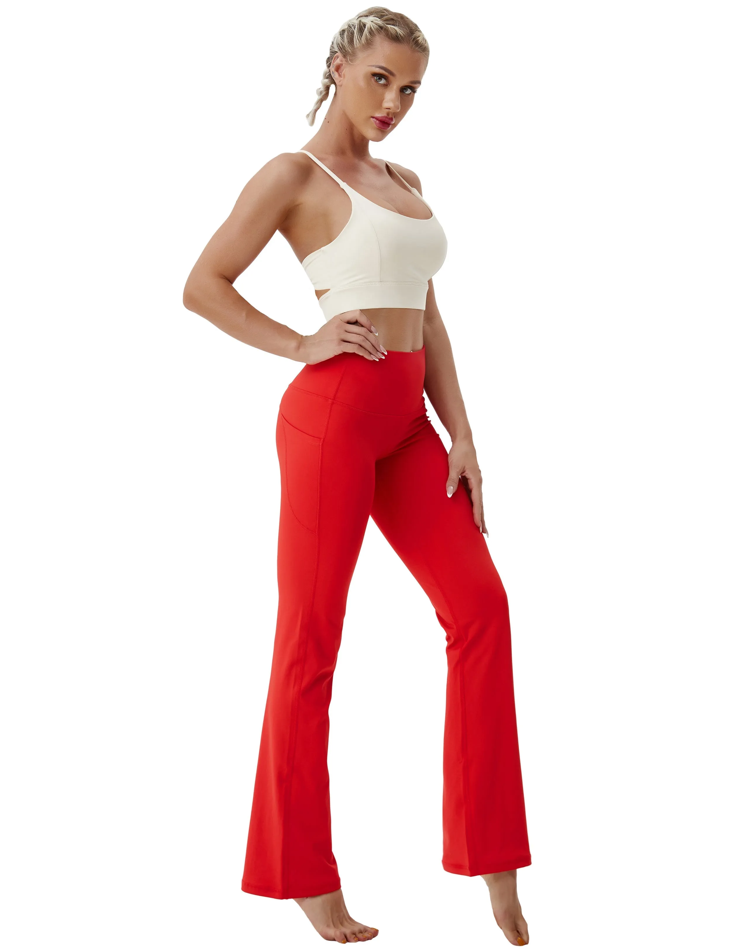 29" 31" 33" 35" 37"  Side Pockets Bootcut Leggings scarlet_yogastudio