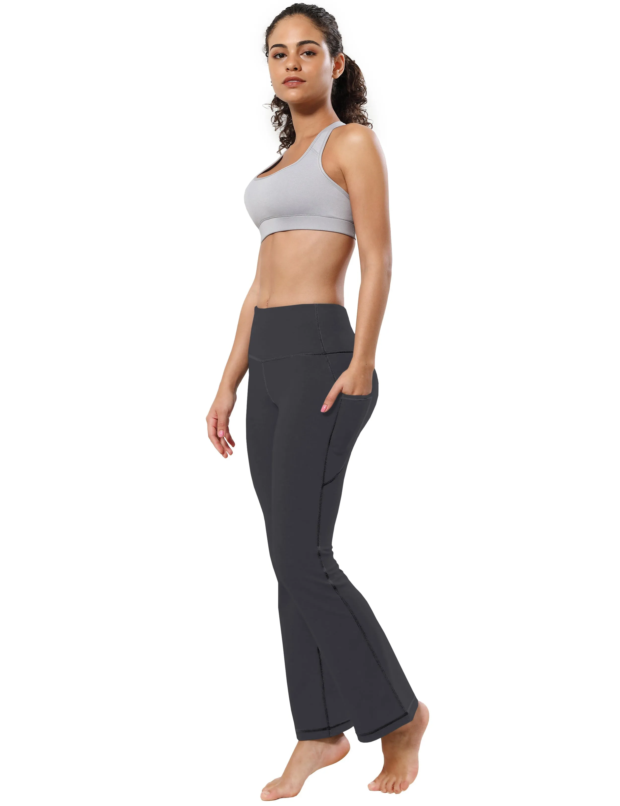 29" 31" 33" 35" 37"  Side Pockets Bootcut Leggings shadowcharcoal_Tall Size
