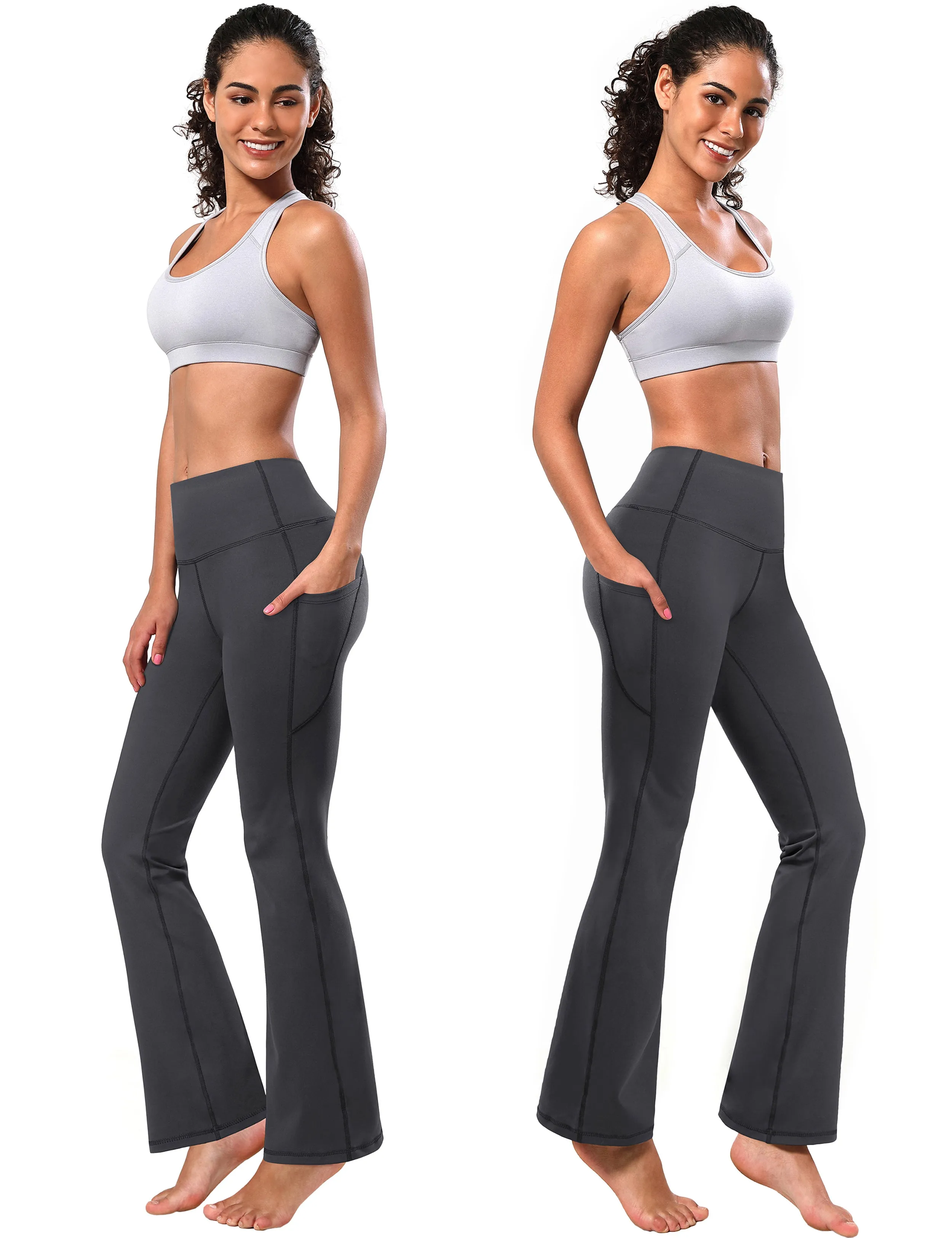 29" 31" 33" 35" 37"  Side Pockets Bootcut Leggings shadowcharcoal_Tall Size
