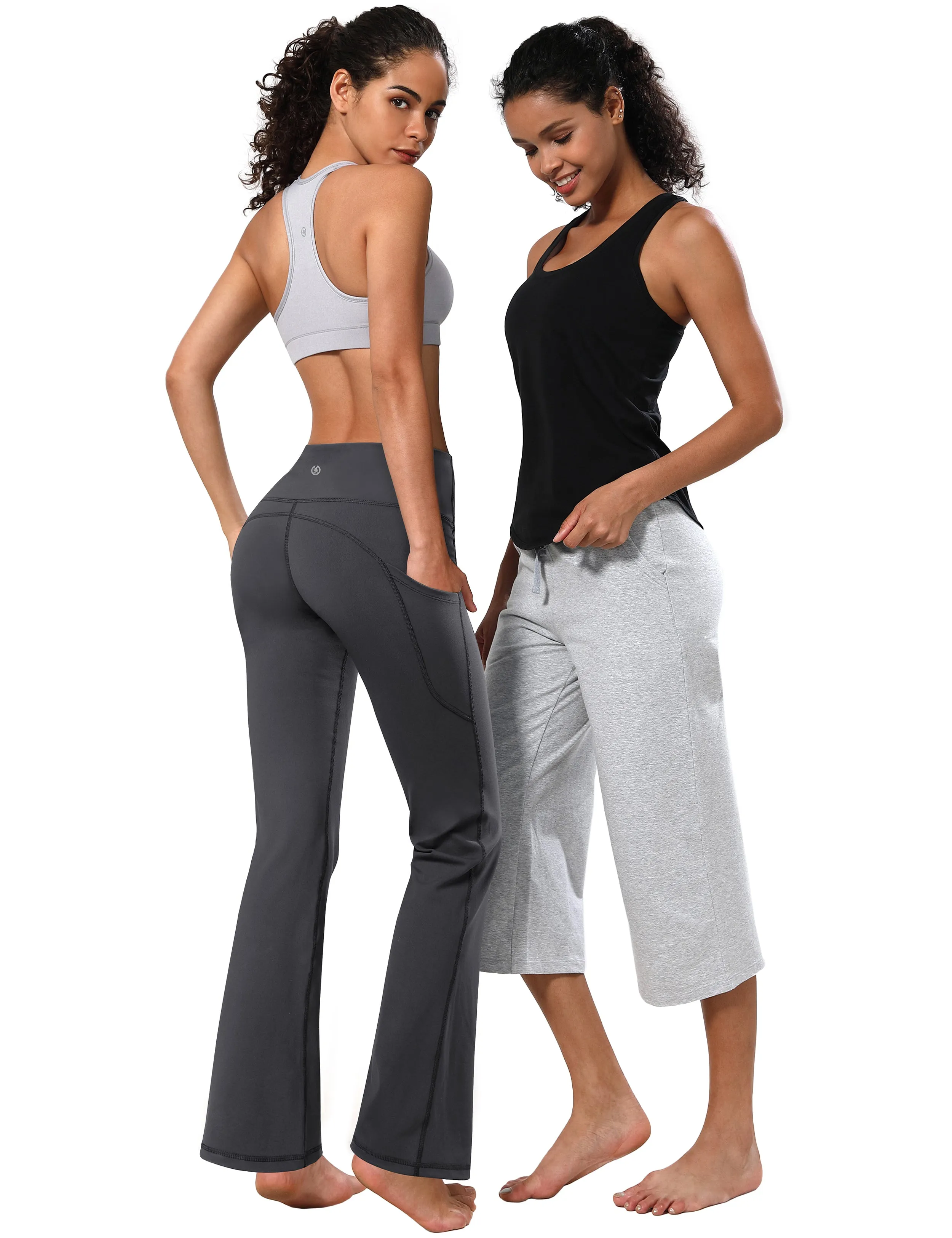 29" 31" 33" 35" 37"  Side Pockets Bootcut Leggings shadowcharcoal_Tall Size
