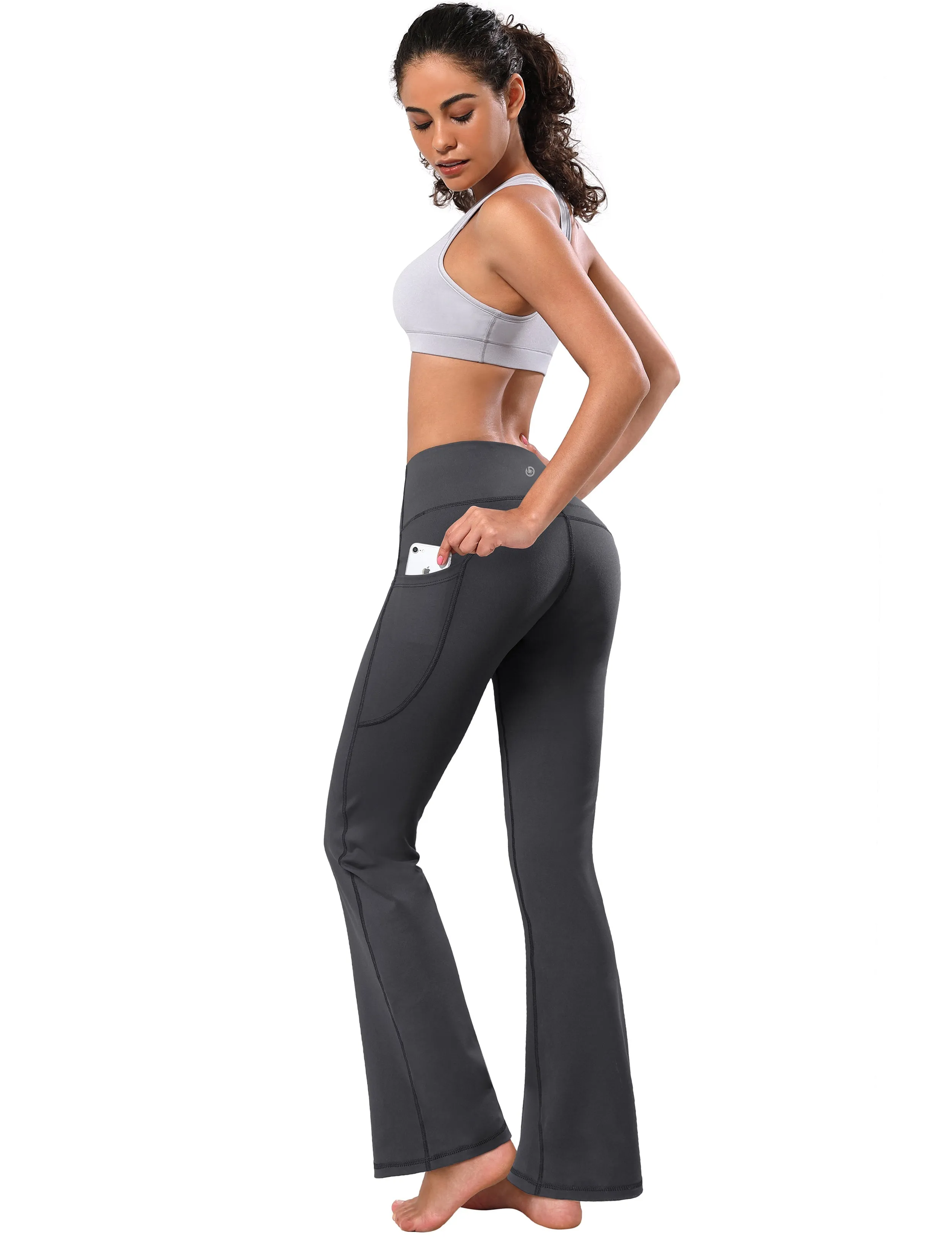 29" 31" 33" 35" 37"  Side Pockets Bootcut Leggings shadowcharcoal_Tall Size