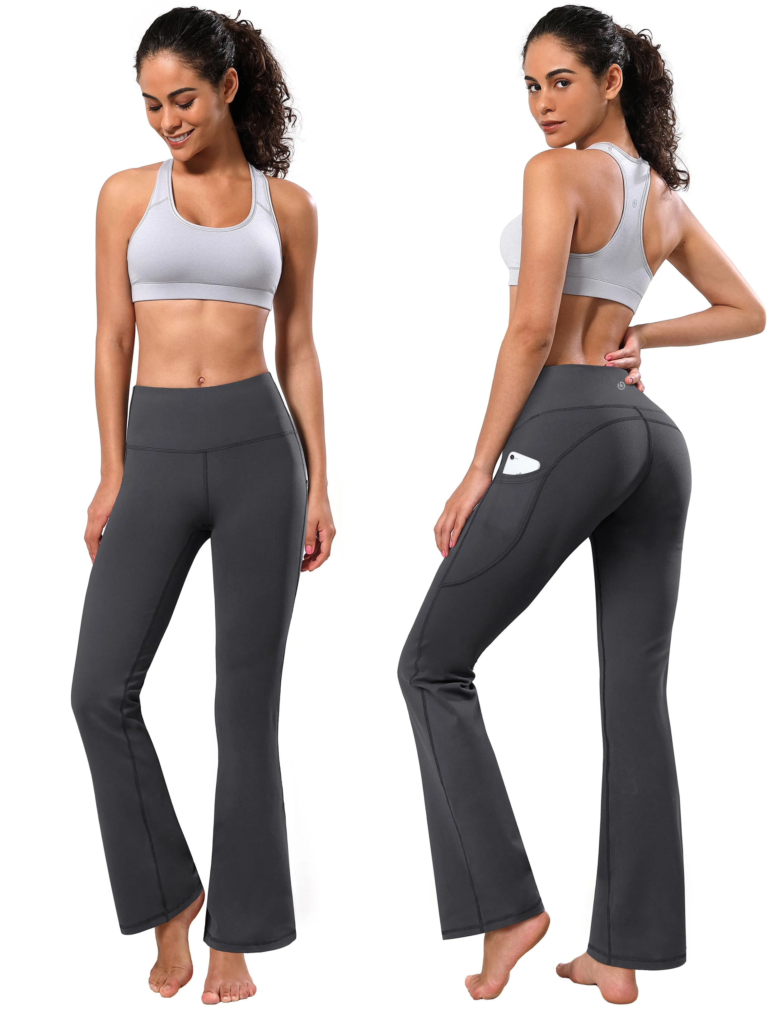29" 31" 33" 35" 37"  Side Pockets Bootcut Leggings shadowcharcoal_Tall Size