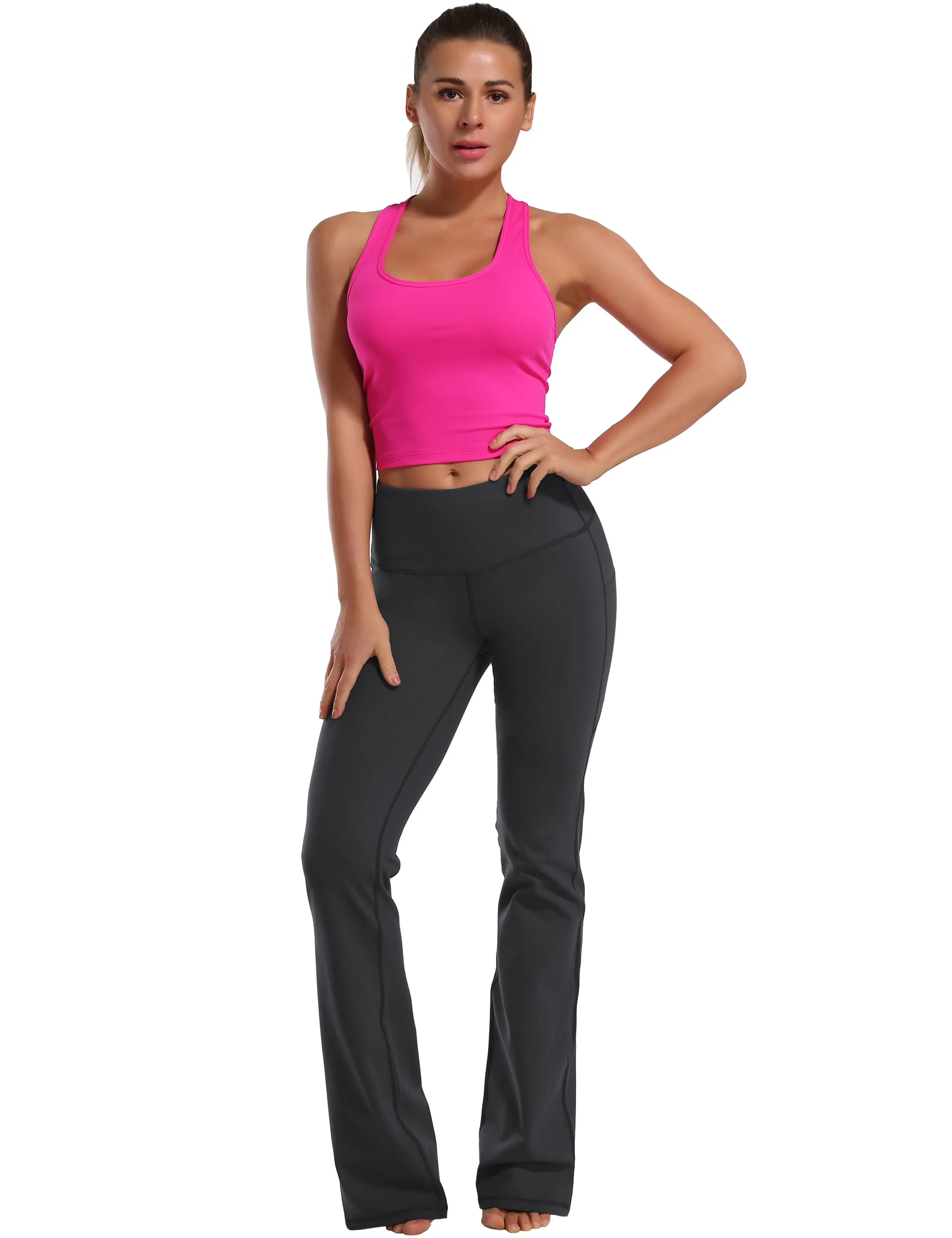 29" 31" 33" 35" 37"  Side Pockets Bootcut Leggings shadowcharcoal_Tall Size