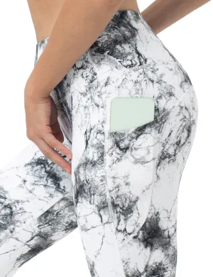 29" 31" 33" 35" 37"  Side Pockets Printed Bootcut Leggings arabescato_Pilates