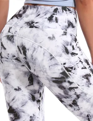 29" 31" 33" 35" 37"  Side Pockets Printed Bootcut Leggings black dandelion_Golf