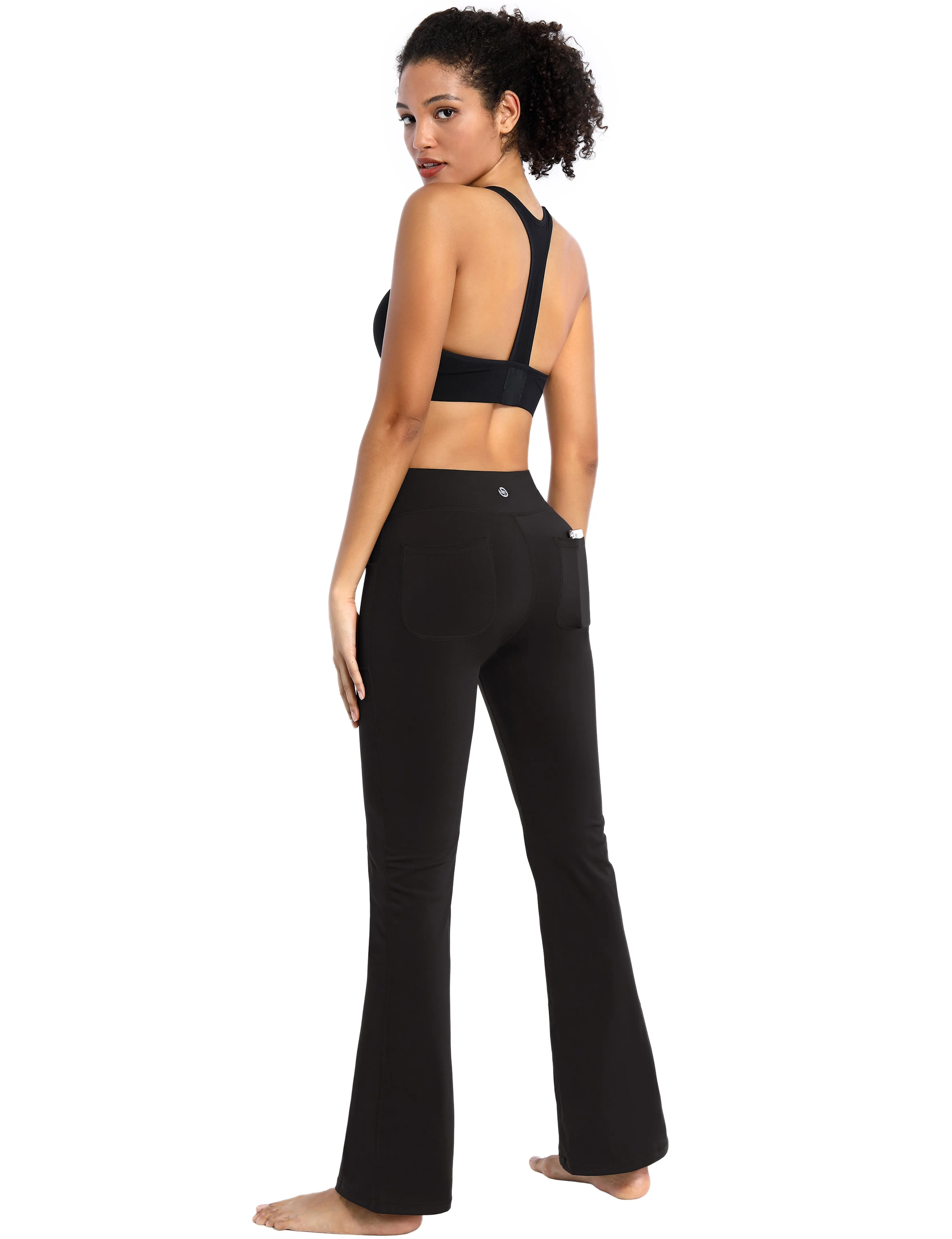29" 31" 33" 35" Bootcut Leggings with Pockets black ins_Tall Size