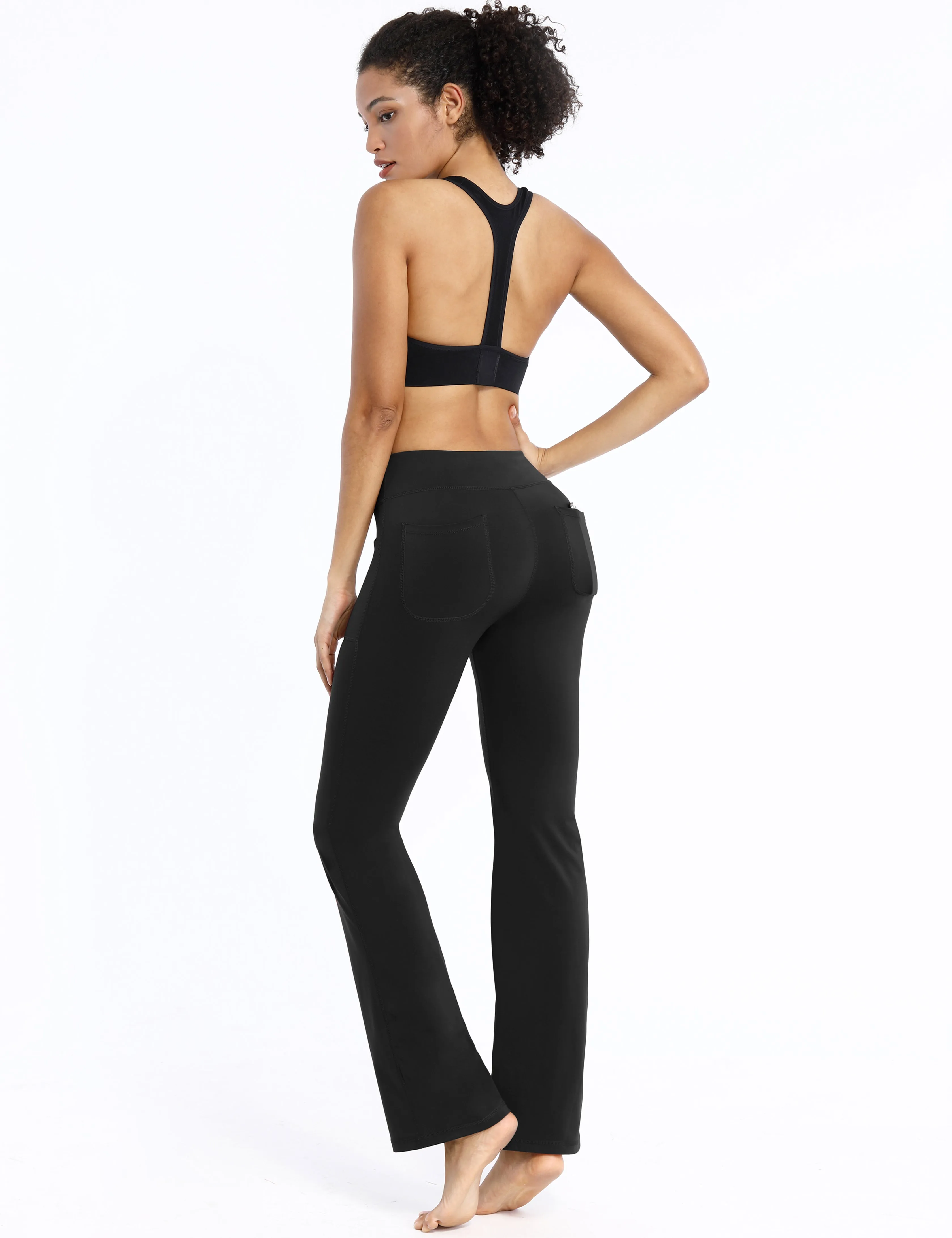 29" 31" 33" 35" Bootcut Leggings with Pockets black ins_Tall Size