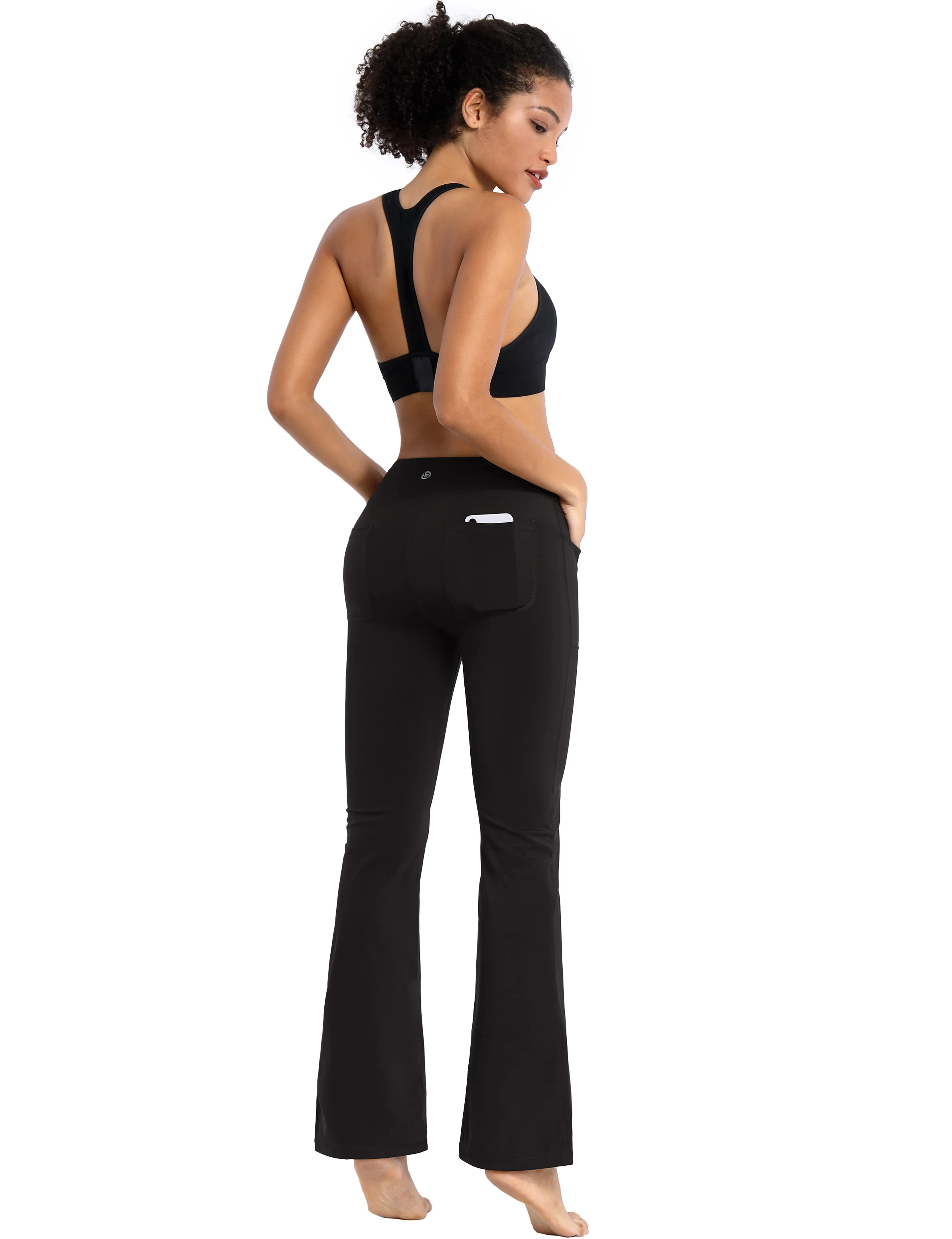 29" 31" 33" 35" Bootcut Leggings with Pockets black_yogastudio