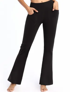 29" 31" 33" 35" Bootcut Leggings with Pockets black_yogastudio