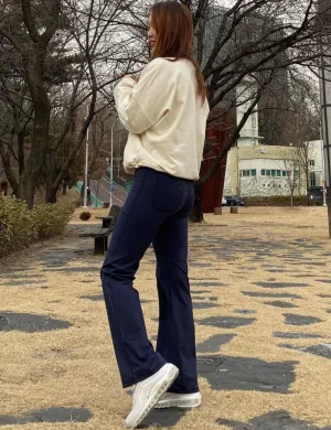 29" 31" 33" 35" Bootcut Leggings with Pockets darknavy ins_yogastudio