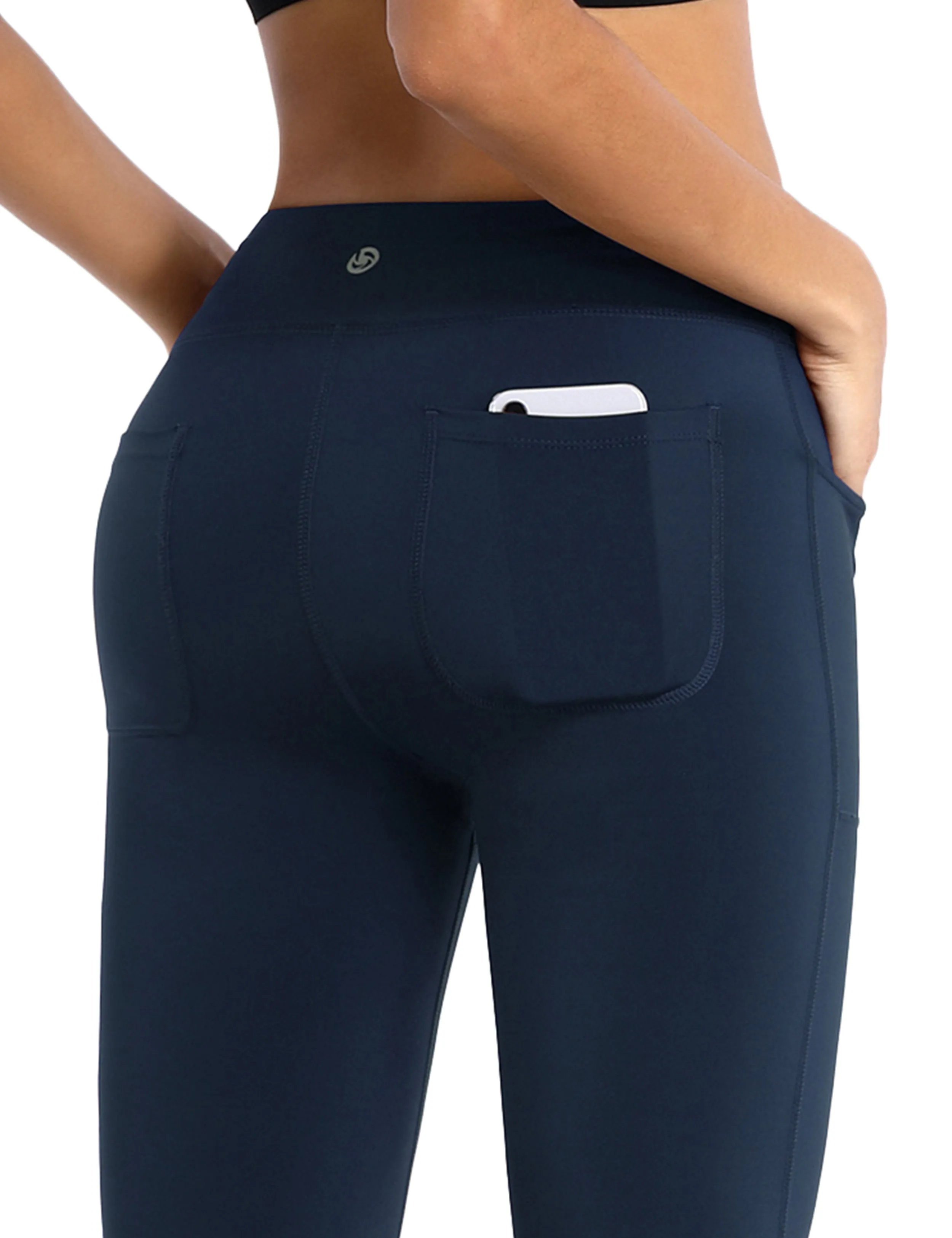 29" 31" 33" 35" Bootcut Leggings with Pockets darknavy_Gym