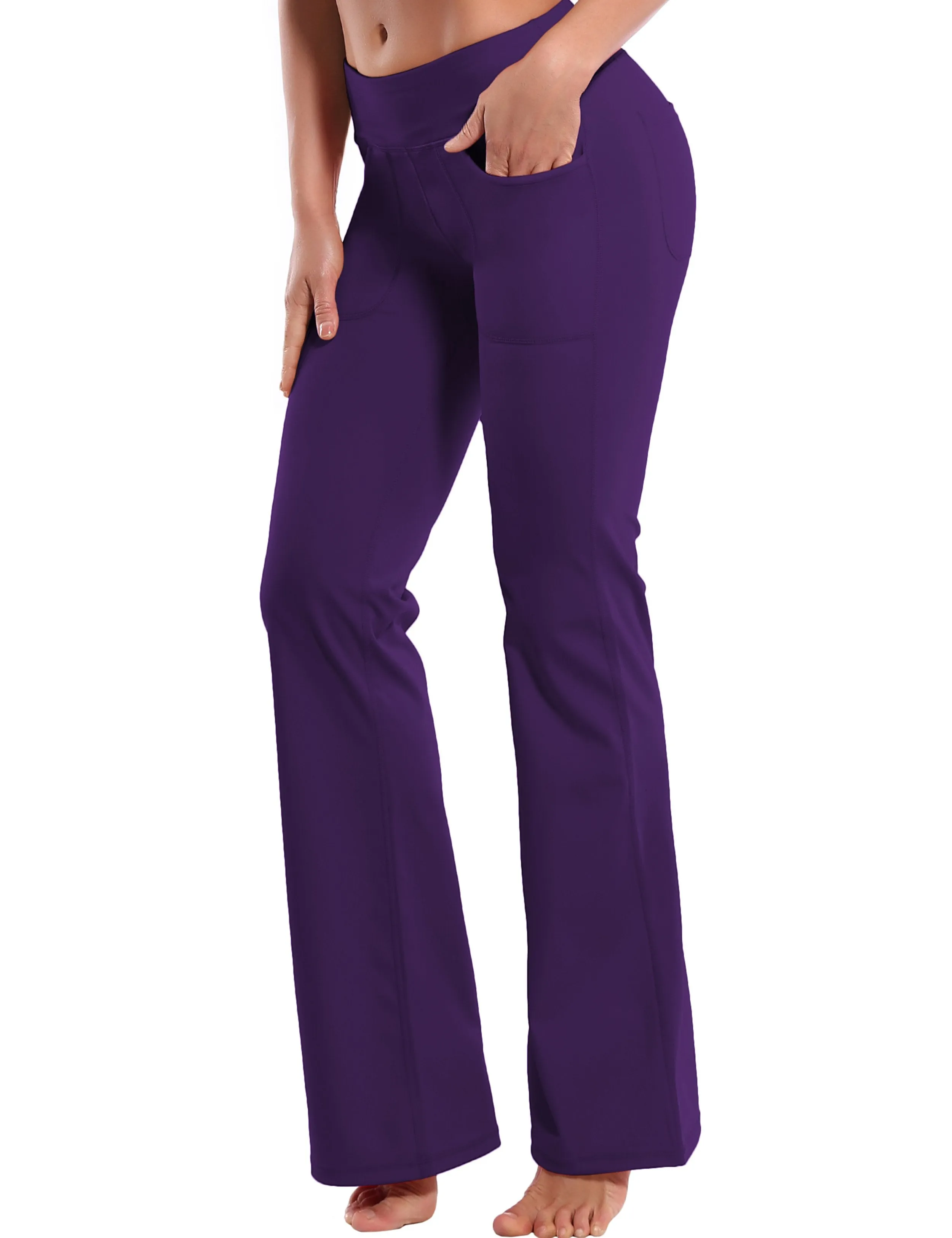 29" 31" 33" 35" Bootcut Leggings with Pockets eggplantpurple ins_Tall Size