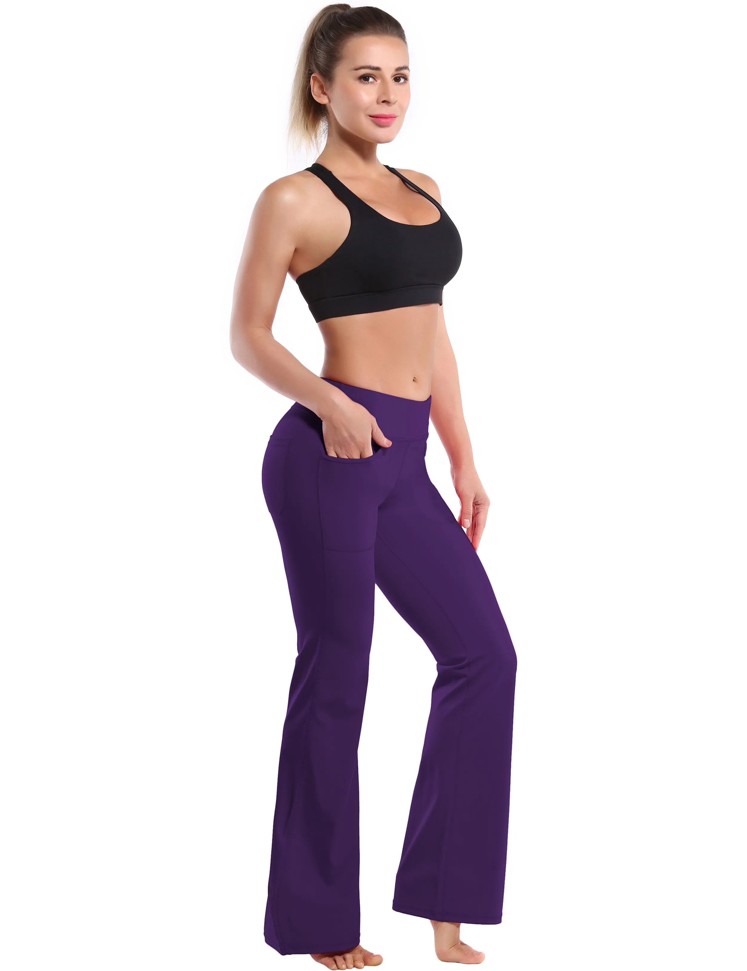 29" 31" 33" 35" Bootcut Leggings with Pockets eggplantpurple ins_Tall Size