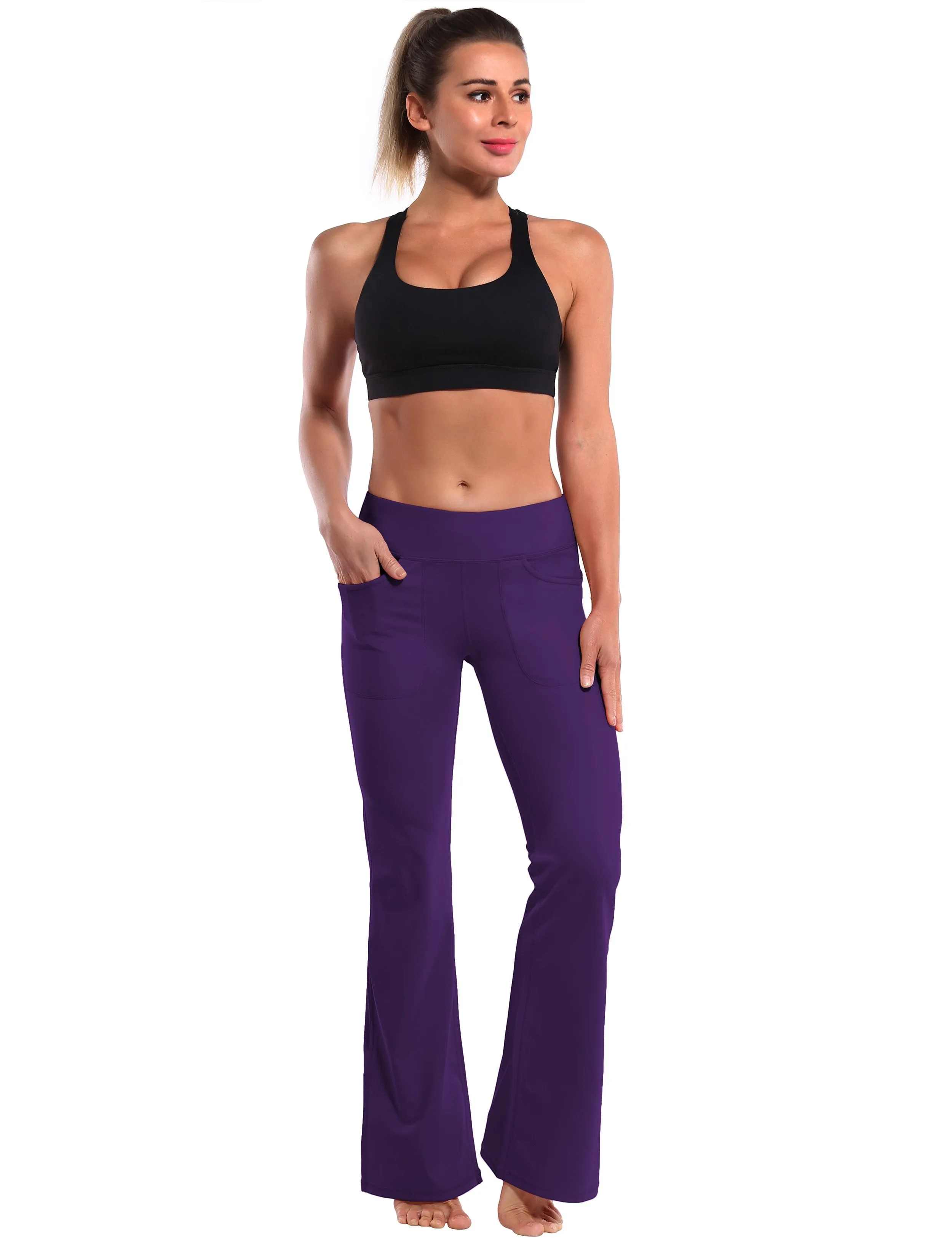 29" 31" 33" 35" Bootcut Leggings with Pockets eggplantpurple ins_Tall Size