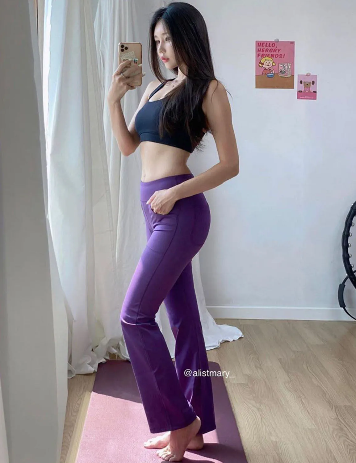 29" 31" 33" 35" Bootcut Leggings with Pockets eggplantpurple ins_Tall Size