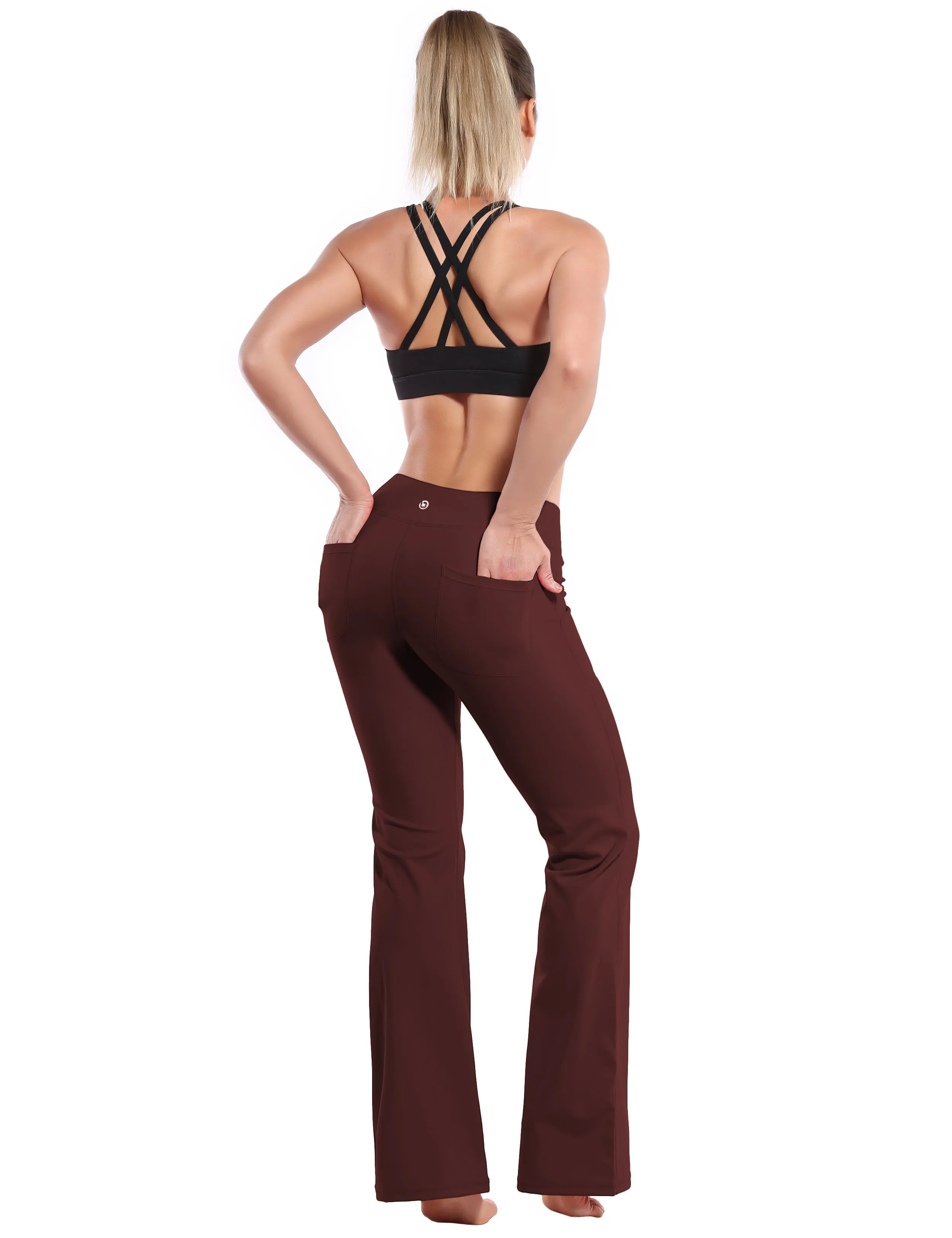 29" 31" 33" 35" Bootcut Leggings with Pockets mahoganymaroon ins_Tall Size