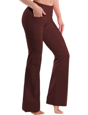 29" 31" 33" 35" Bootcut Leggings with Pockets mahoganymaroon_Tall Size