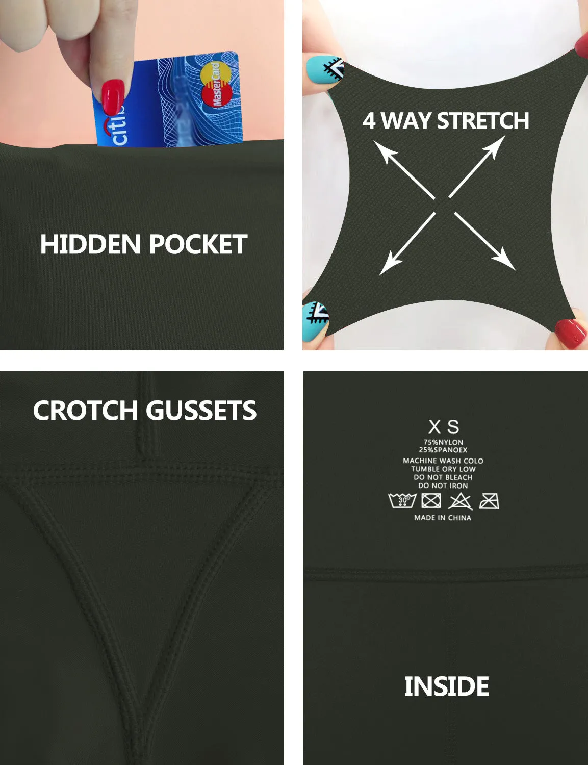 29" 31" 33" 35" Bootcut Leggings with Pockets olivegray_Jogging