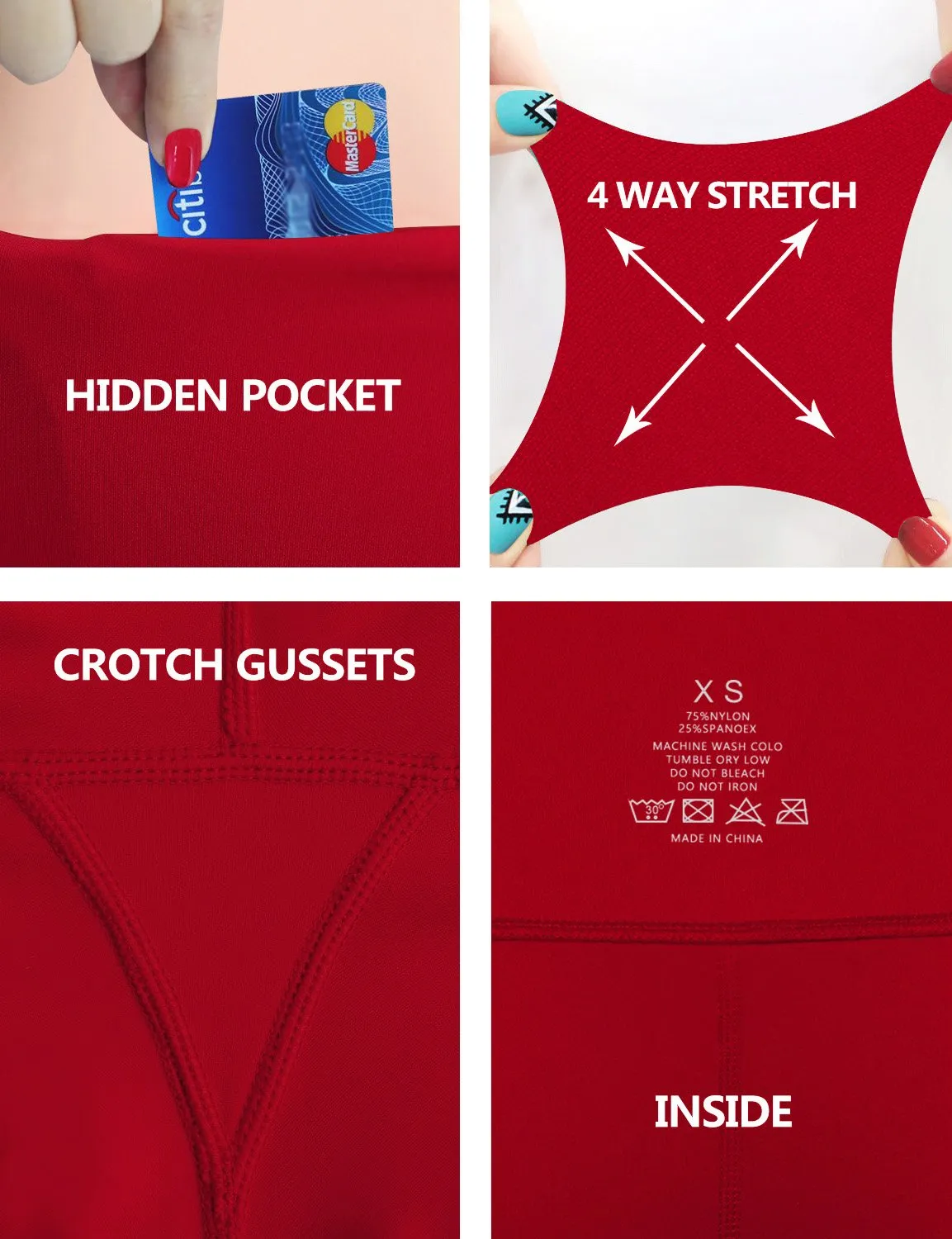29" 31" 33" 35" Bootcut Leggings with Pockets scarlet ins_Jogging