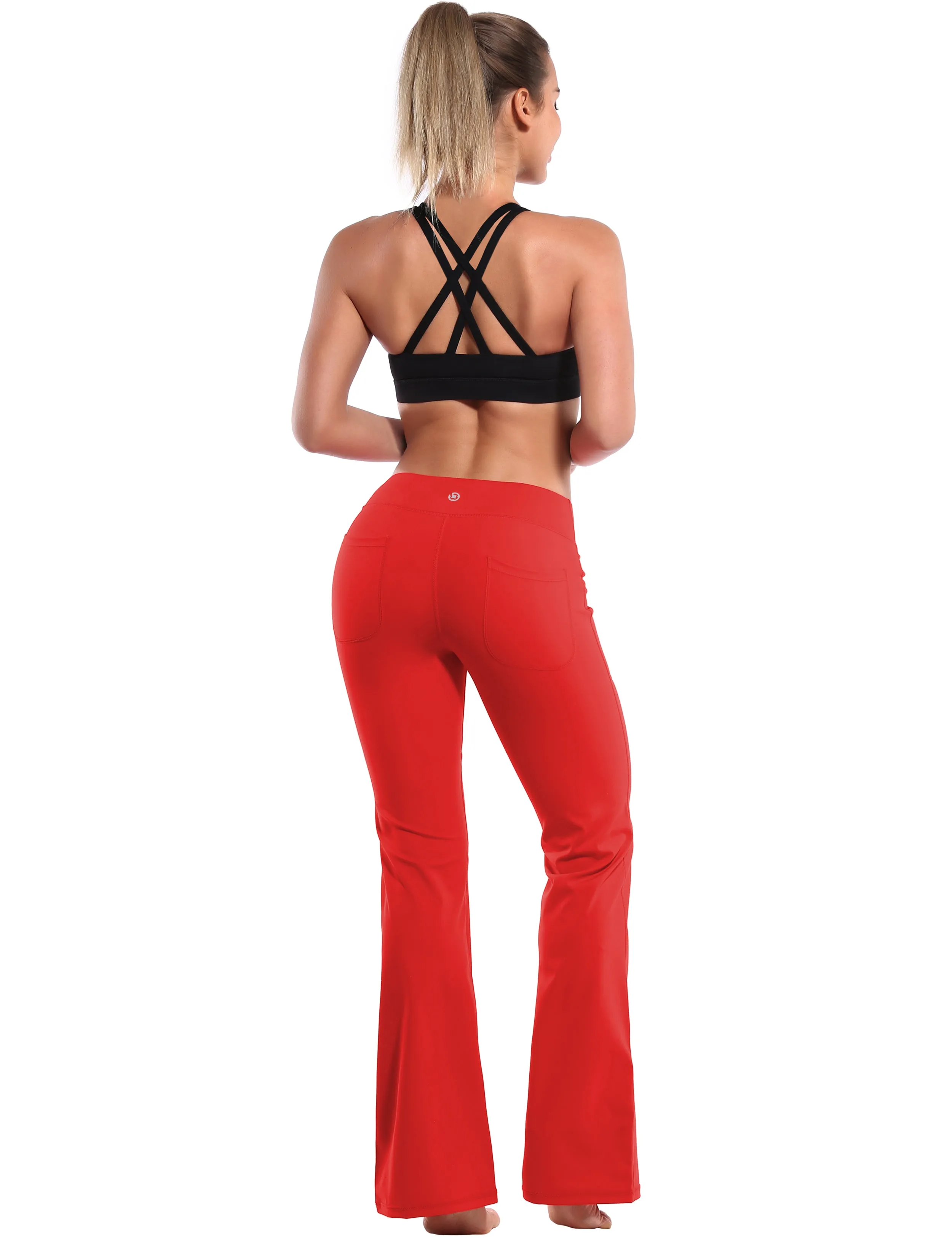 29" 31" 33" 35" Bootcut Leggings with Pockets scarlet_Tall Size