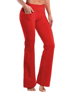 29" 31" 33" 35" Bootcut Leggings with Pockets scarlet_Tall Size