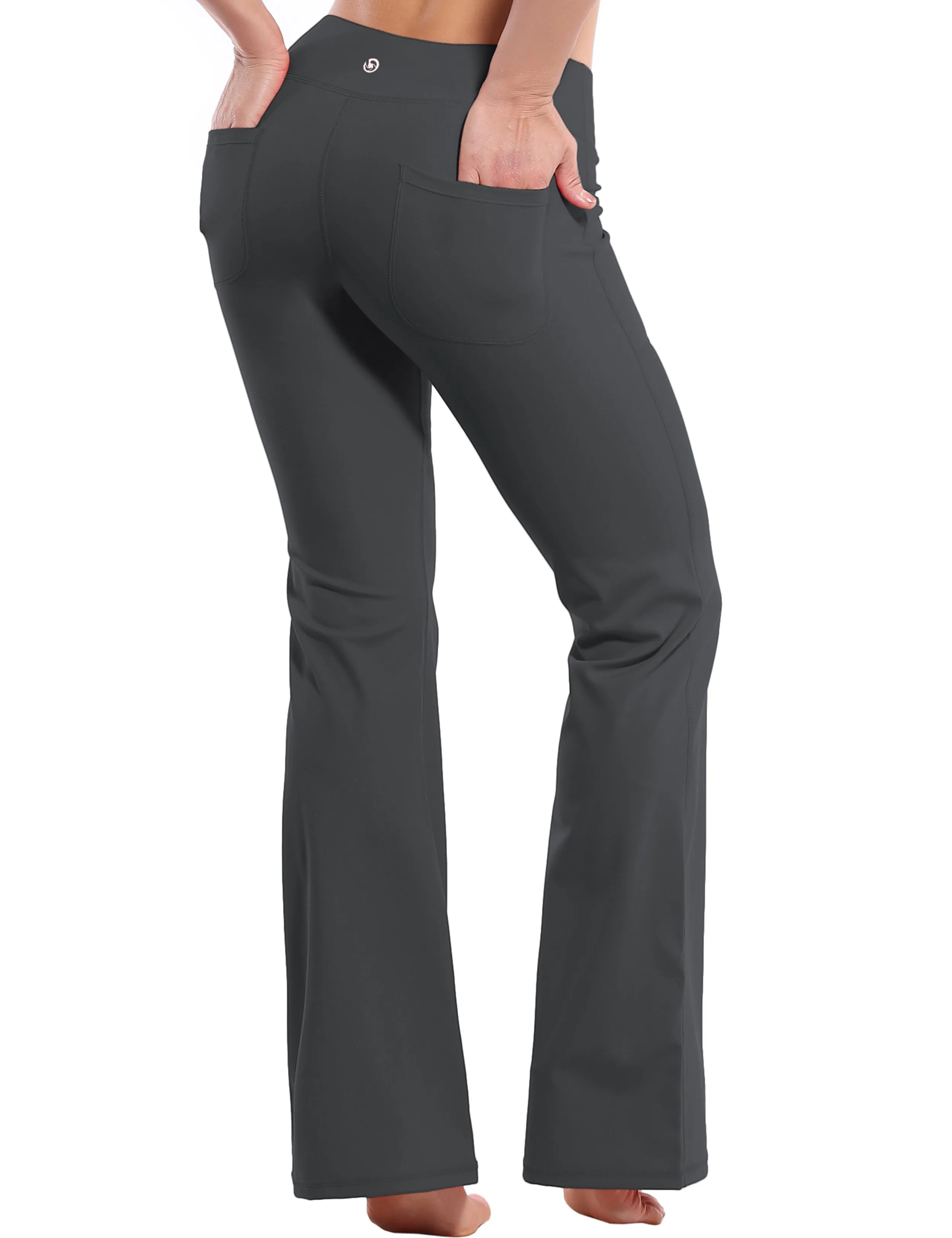 29" 31" 33" 35" Bootcut Leggings with Pockets shadowcharcoal ins_yogastudio