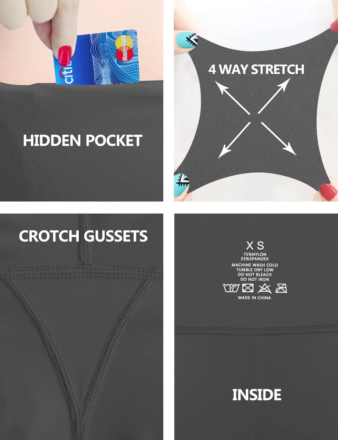 29" 31" 33" 35" Bootcut Leggings with Pockets shadowcharcoal_Plus Size