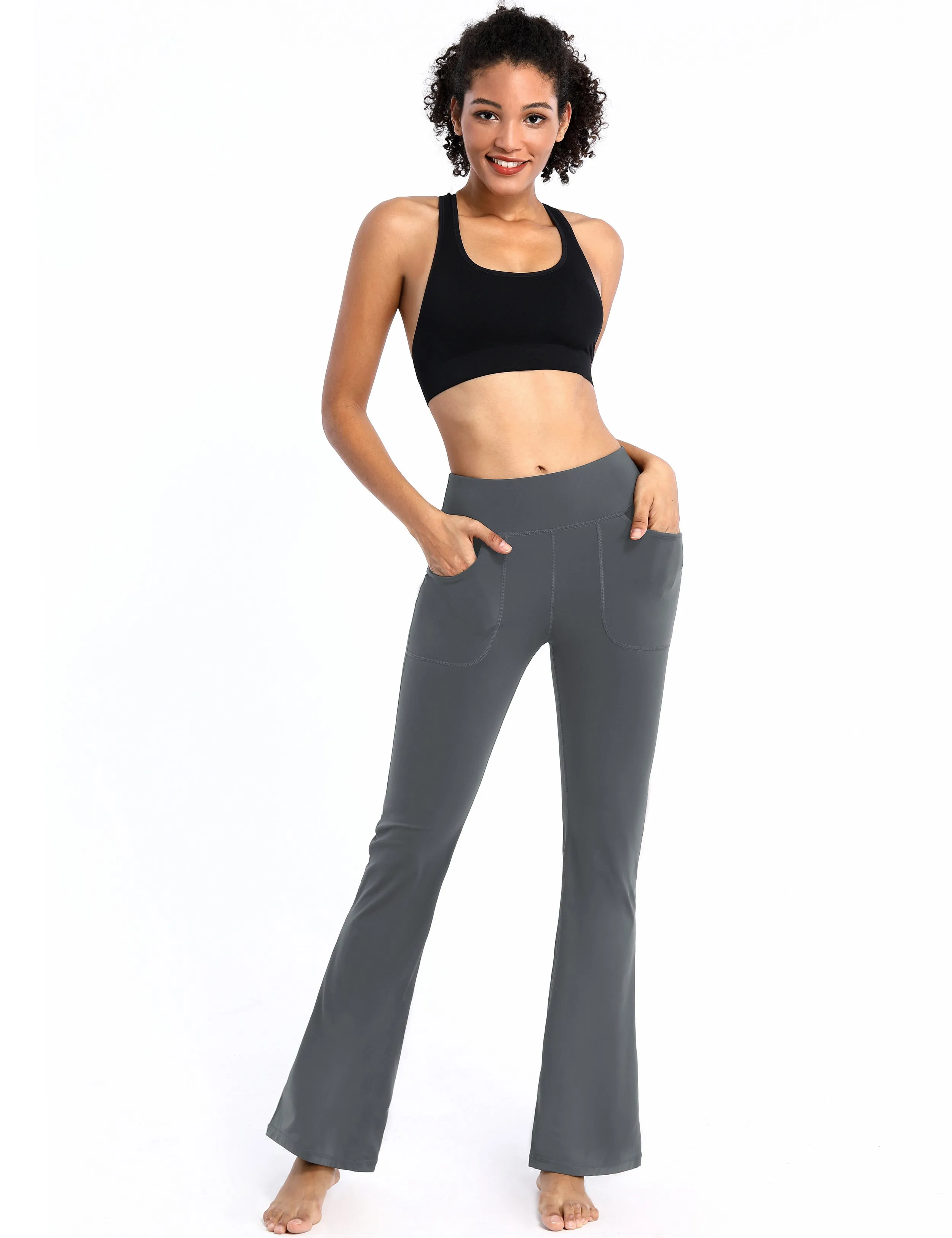 29" 31" 33" 35" Bootcut Leggings with Pockets shadowcharcoal_Tall Size
