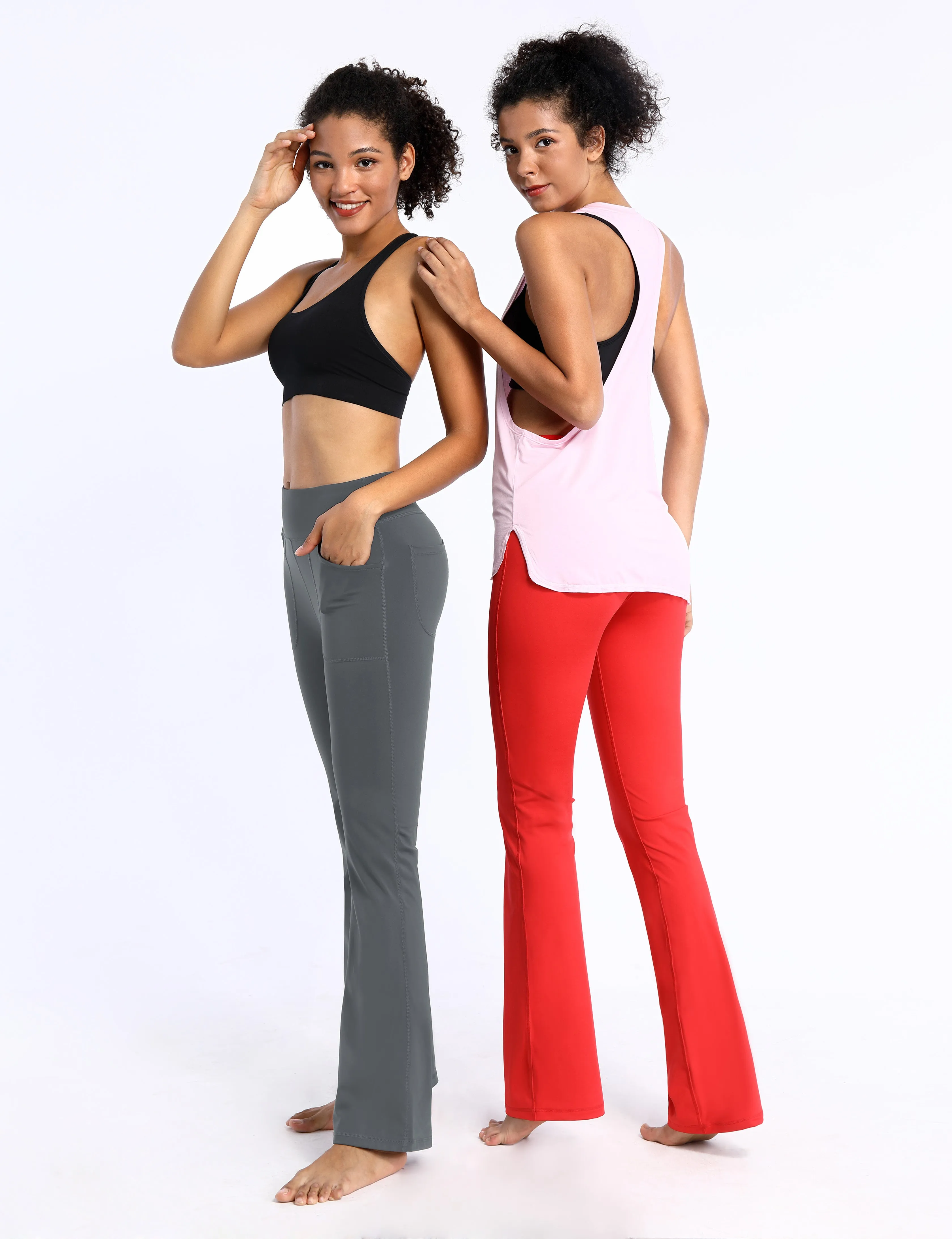29" 31" 33" 35" Bootcut Leggings with Pockets shadowcharcoal_yogastudio