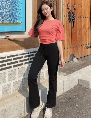 29" 31" 33" 35" Cotton Bootcut Leggings black ins_Plus Size