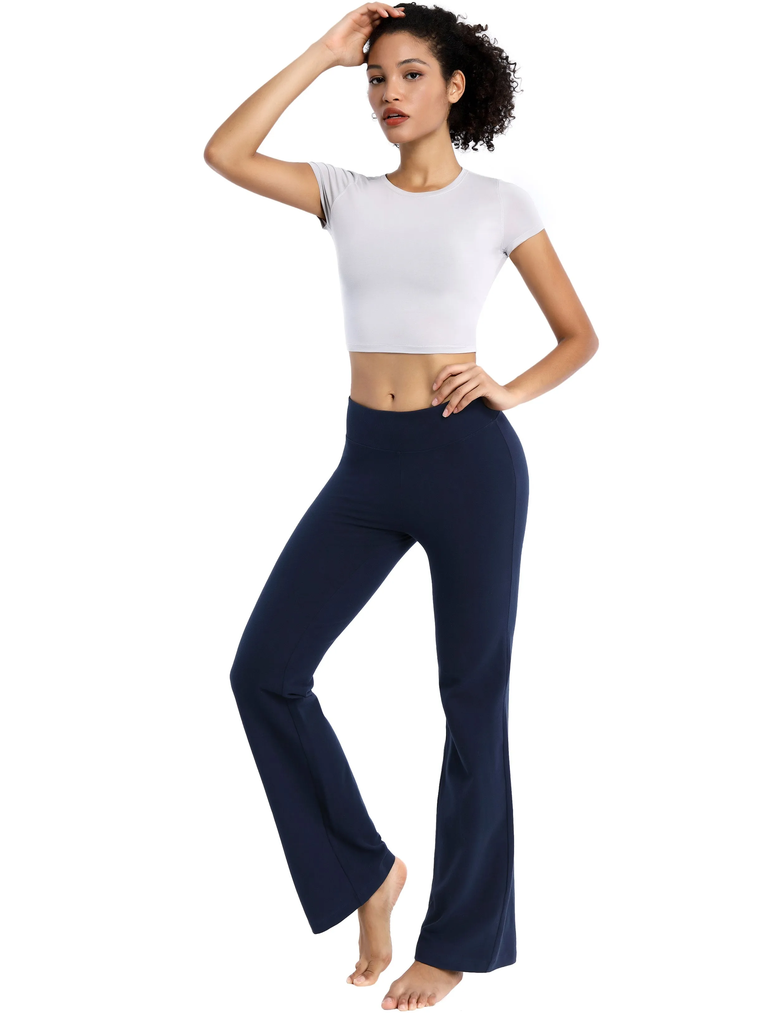 29" 31" 33" 35" Cotton Bootcut Leggings darknavy ins_Tall Size