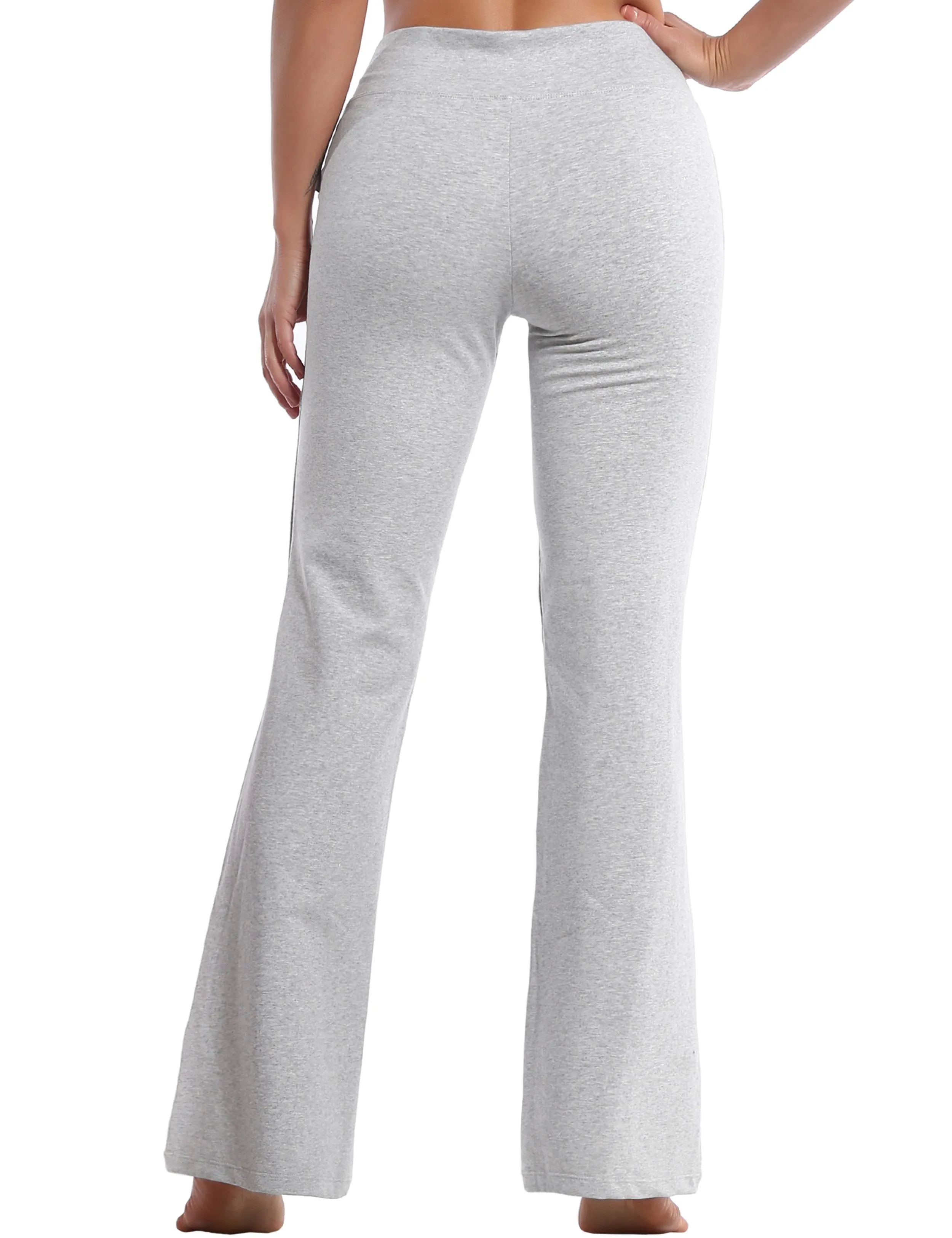 29" 31" 33" 35" Cotton Bootcut Leggings heathergray ins_Pilates