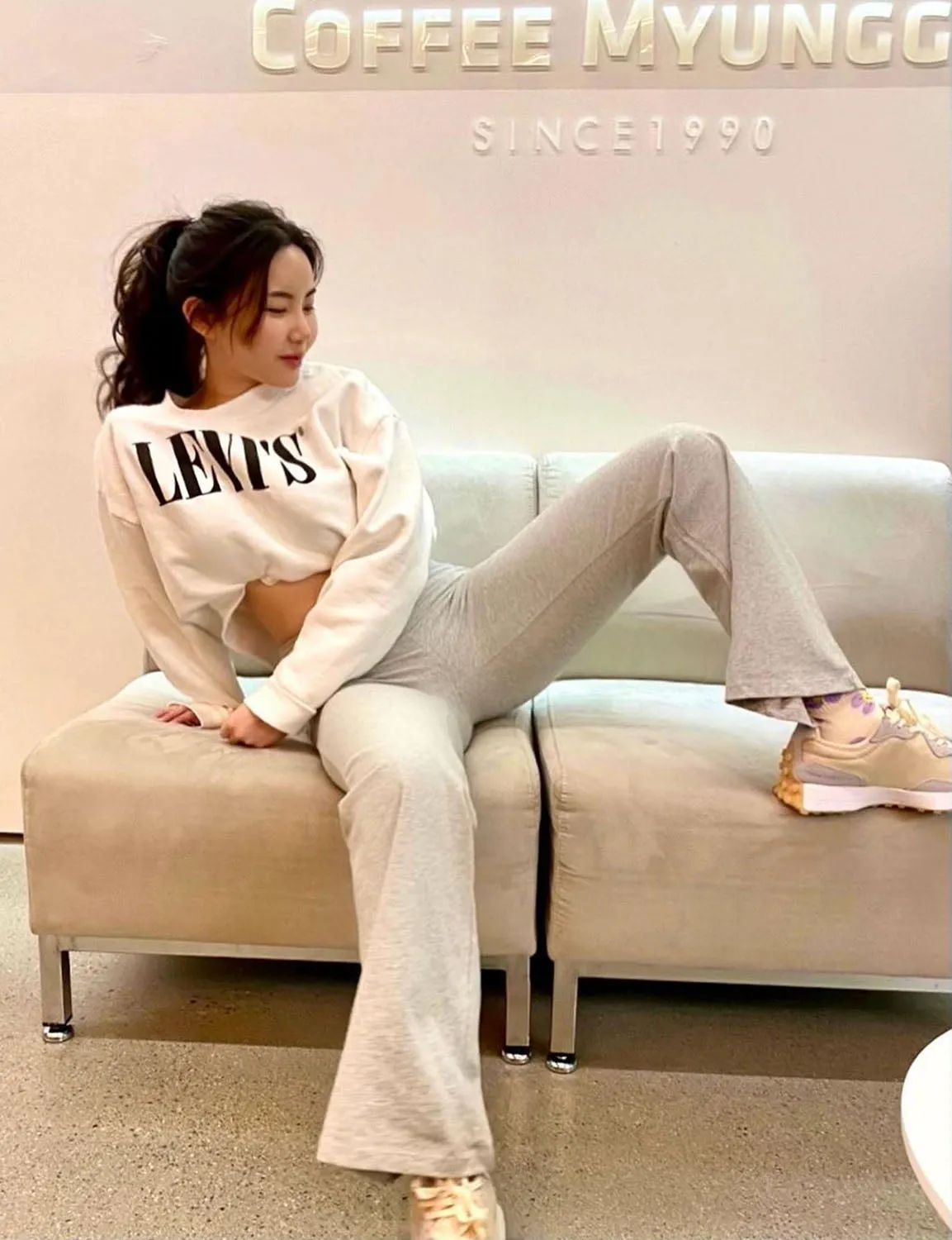 29" 31" 33" 35" Cotton Bootcut Leggings heathergray ins_Pilates